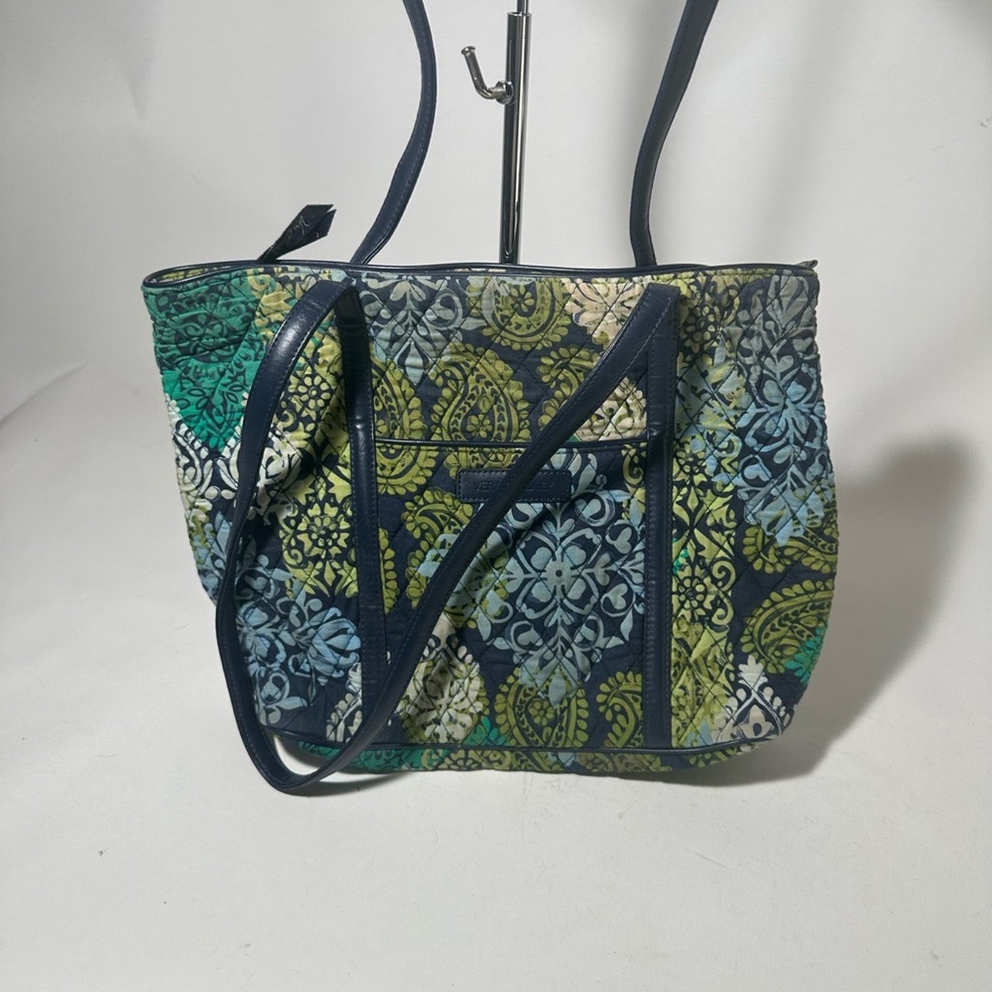 Vera Bradley Quilted Green and Blue Tote Bag
