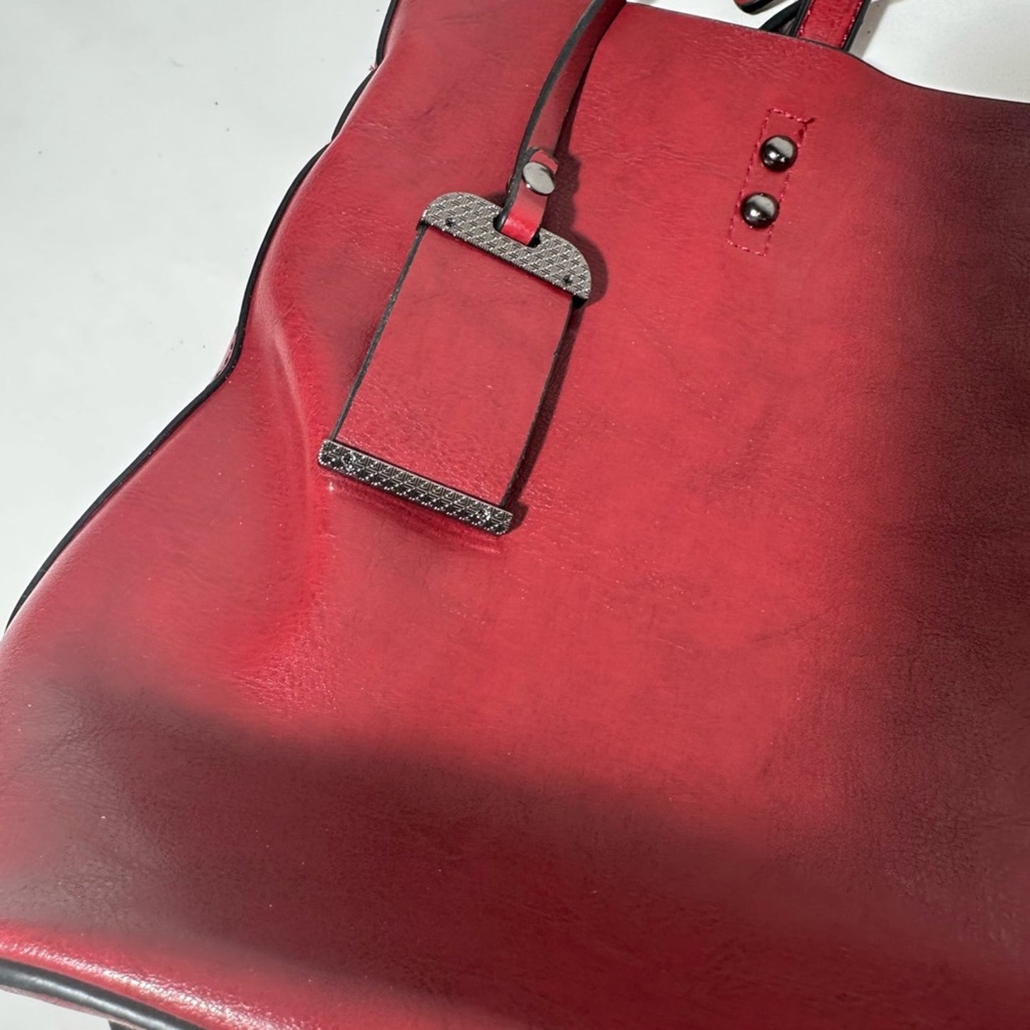 Chic Red Leather Tote