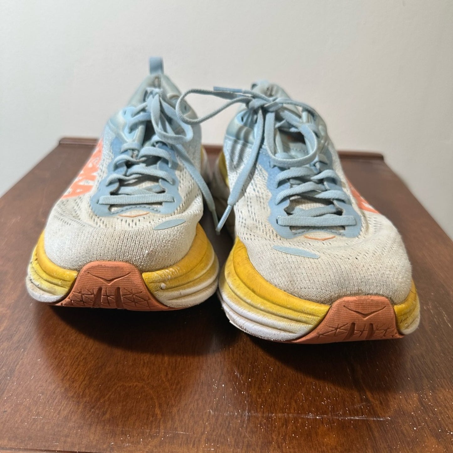 Hoka One One Shoes in Light Blue and Yellow