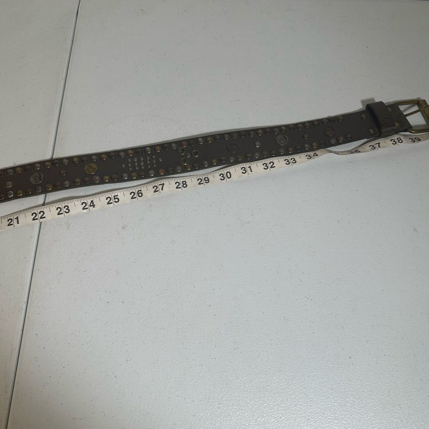 Studded Brown Leather Belt