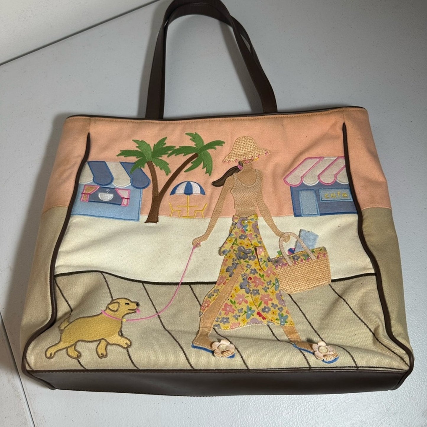 Summer Living Stylish Women's Tote Bag with Beach Scene