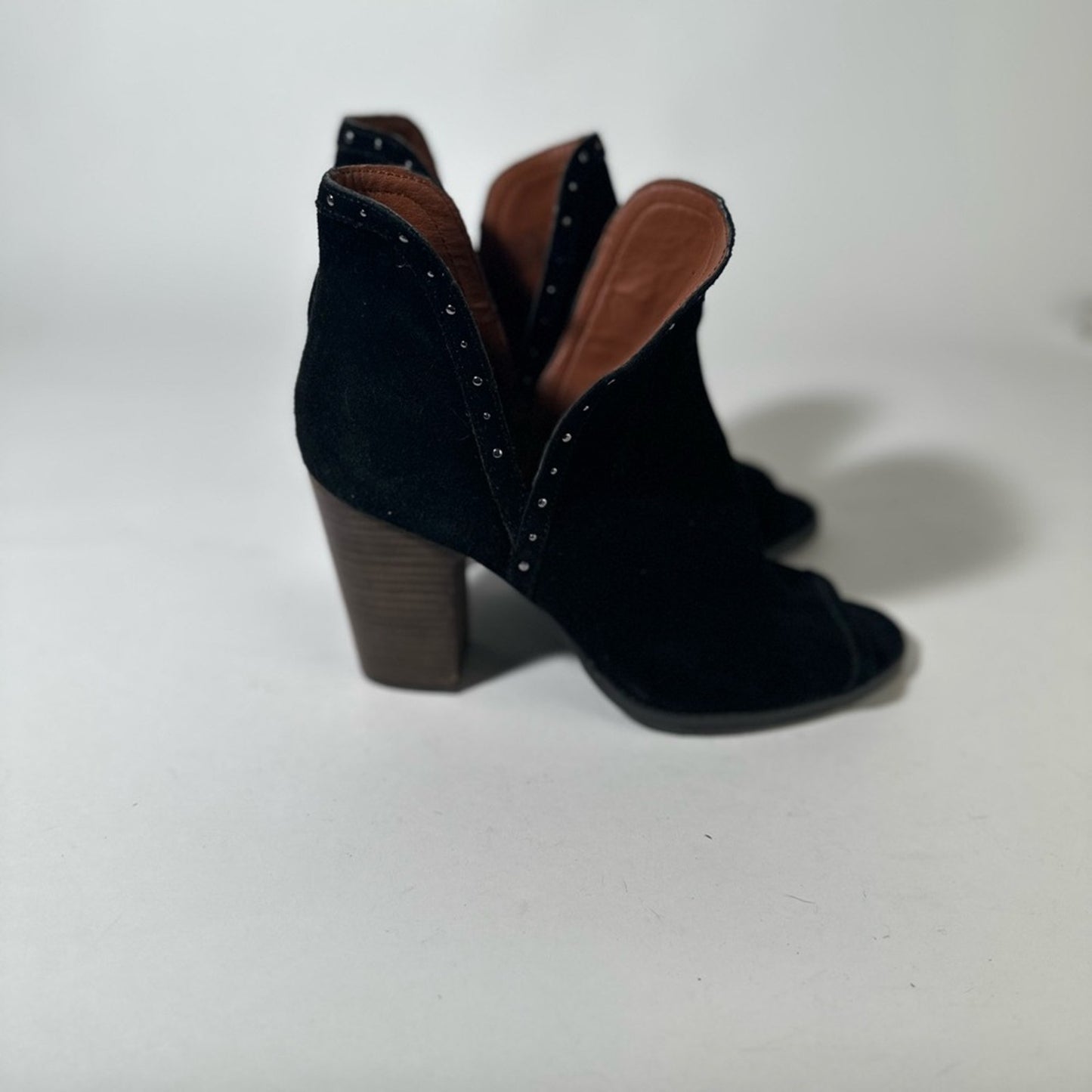 Lucky Brand Black Chunky Heel Ankle Booties