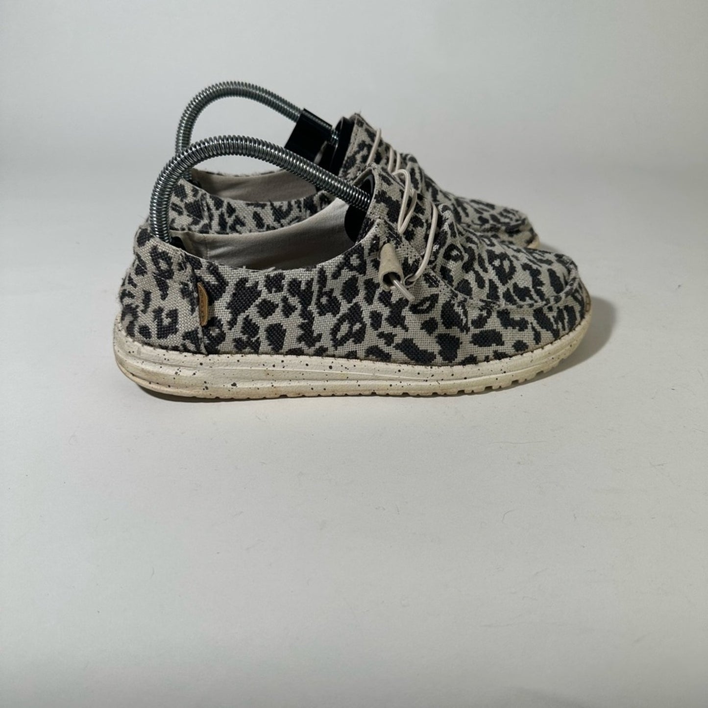 Hey Dude Wendy Cheetah Print Loafers with Soft Canvas Upper and Flexible Sole