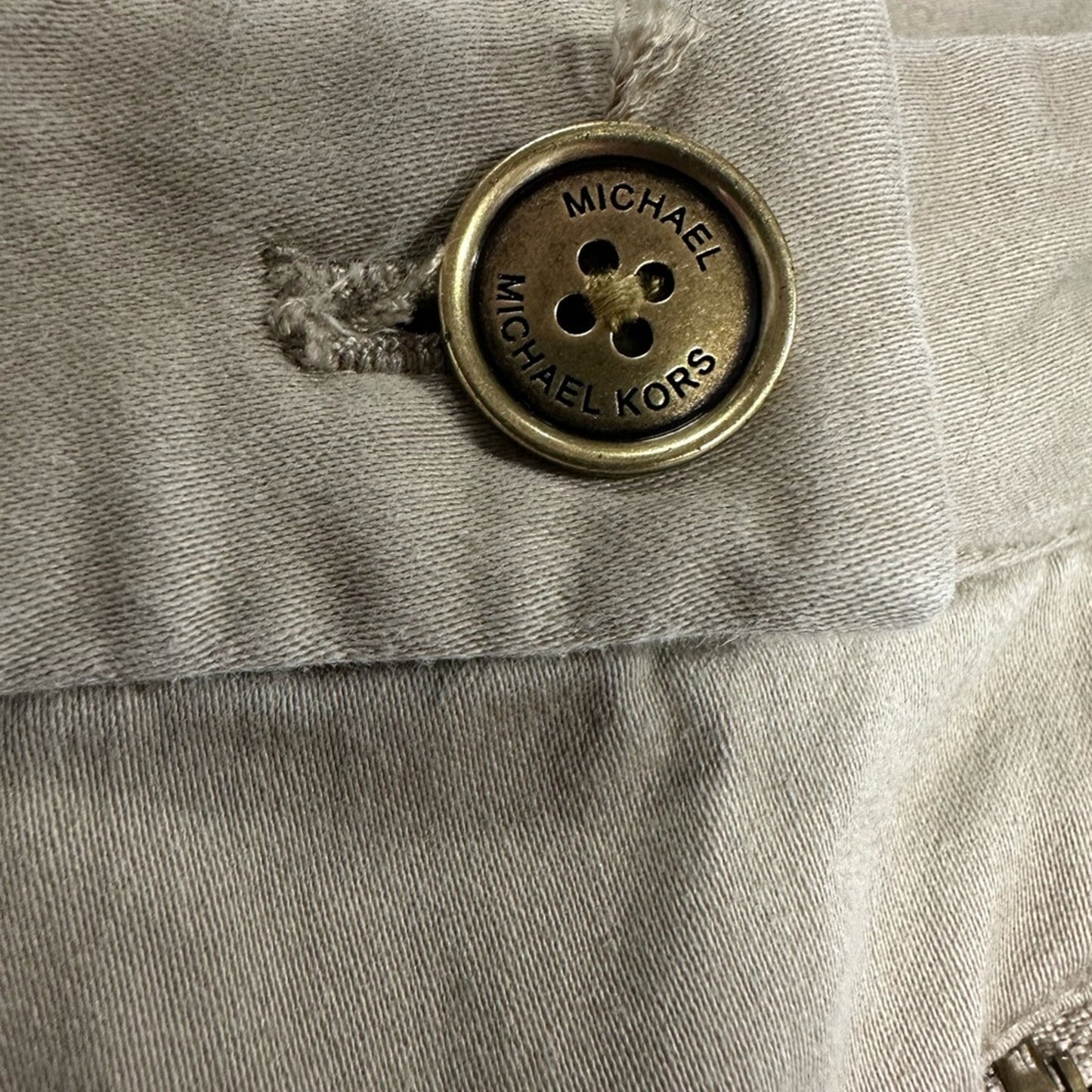Michael Michael Kors Chic Beige Trousers with Zipper Details