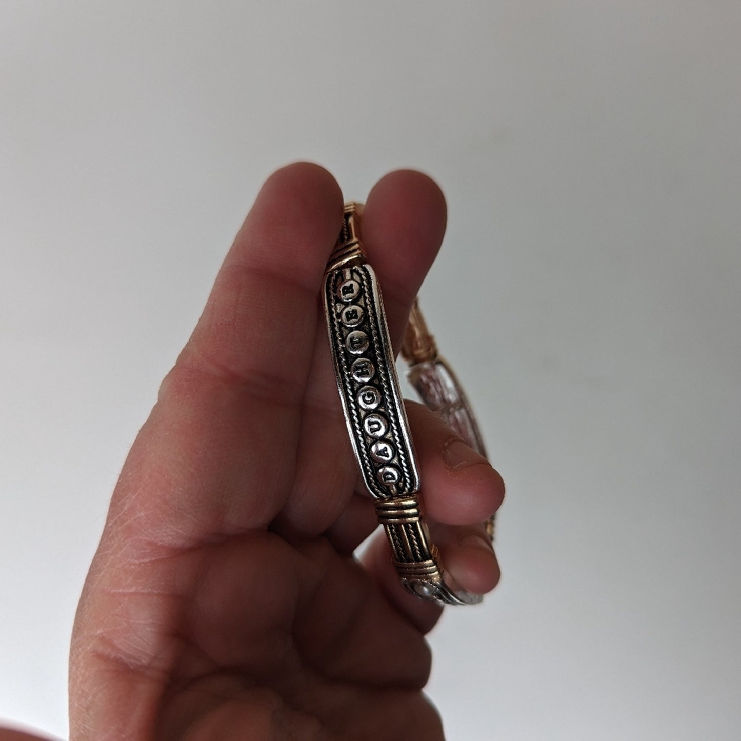 Inspirational Stretch Bracelet Mom Daughter Antique Silver