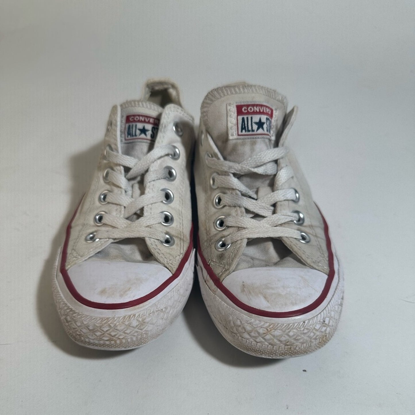 Converse All Star Cream Sneakers with Red Accents