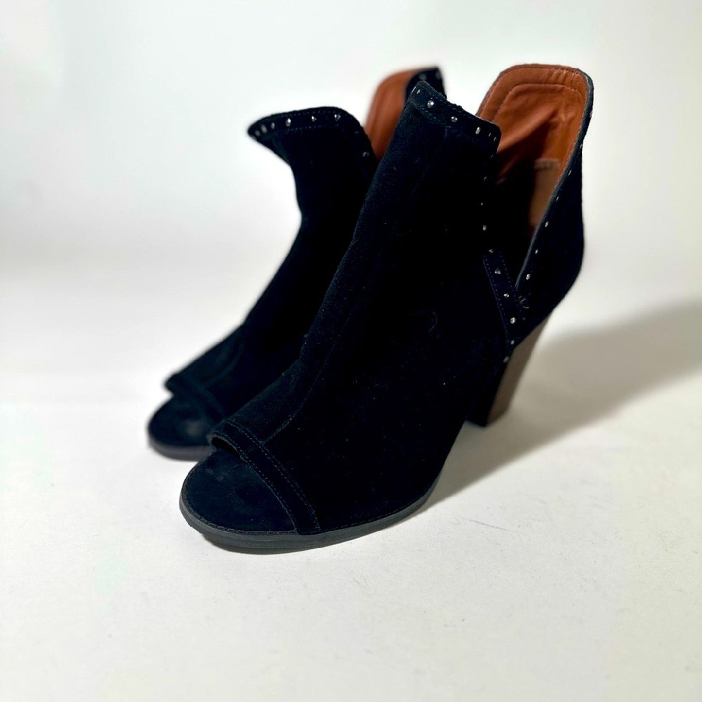 Lucky Brand Black Chunky Heel Ankle Booties