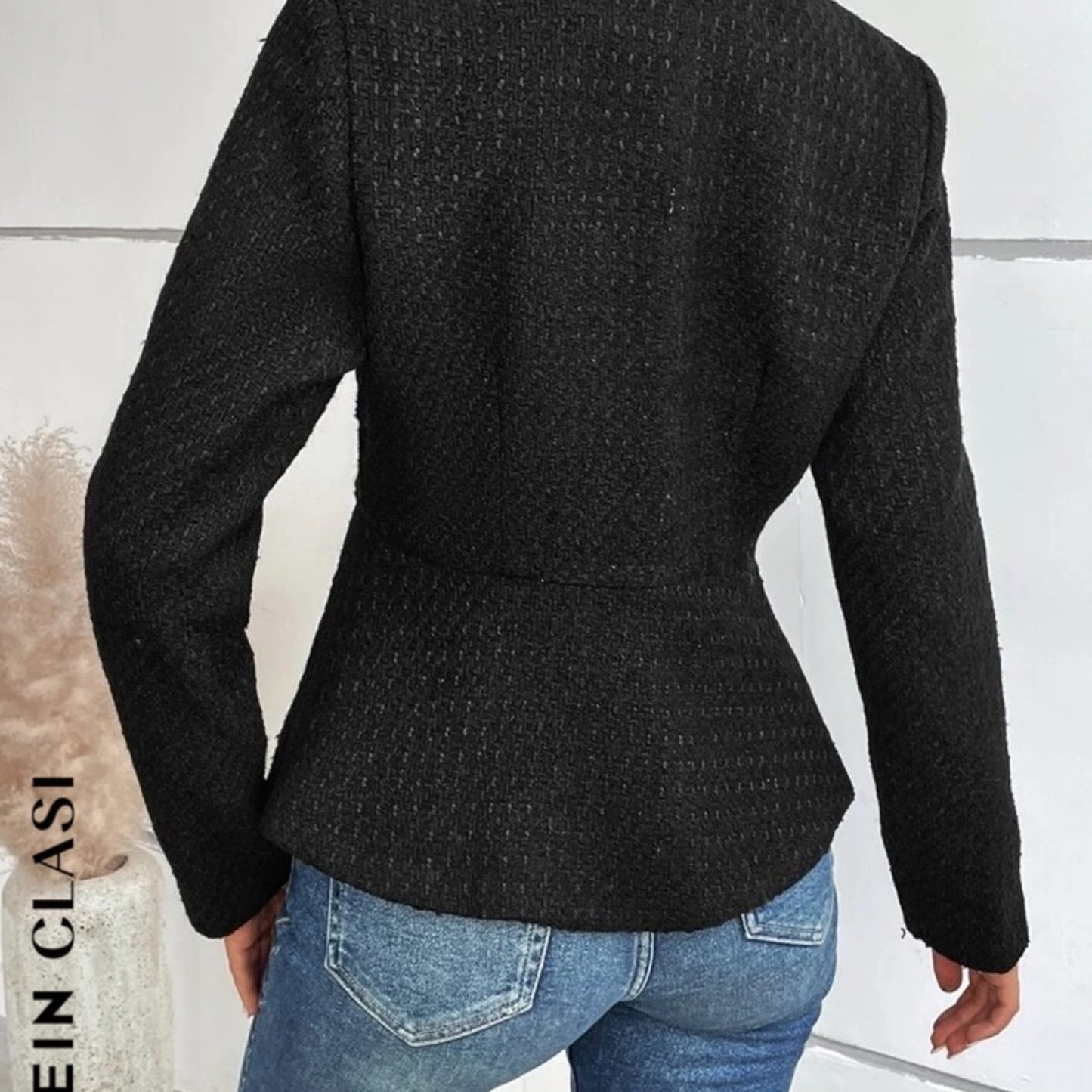 SHEIN Clasi Button Front Peplum Jacket