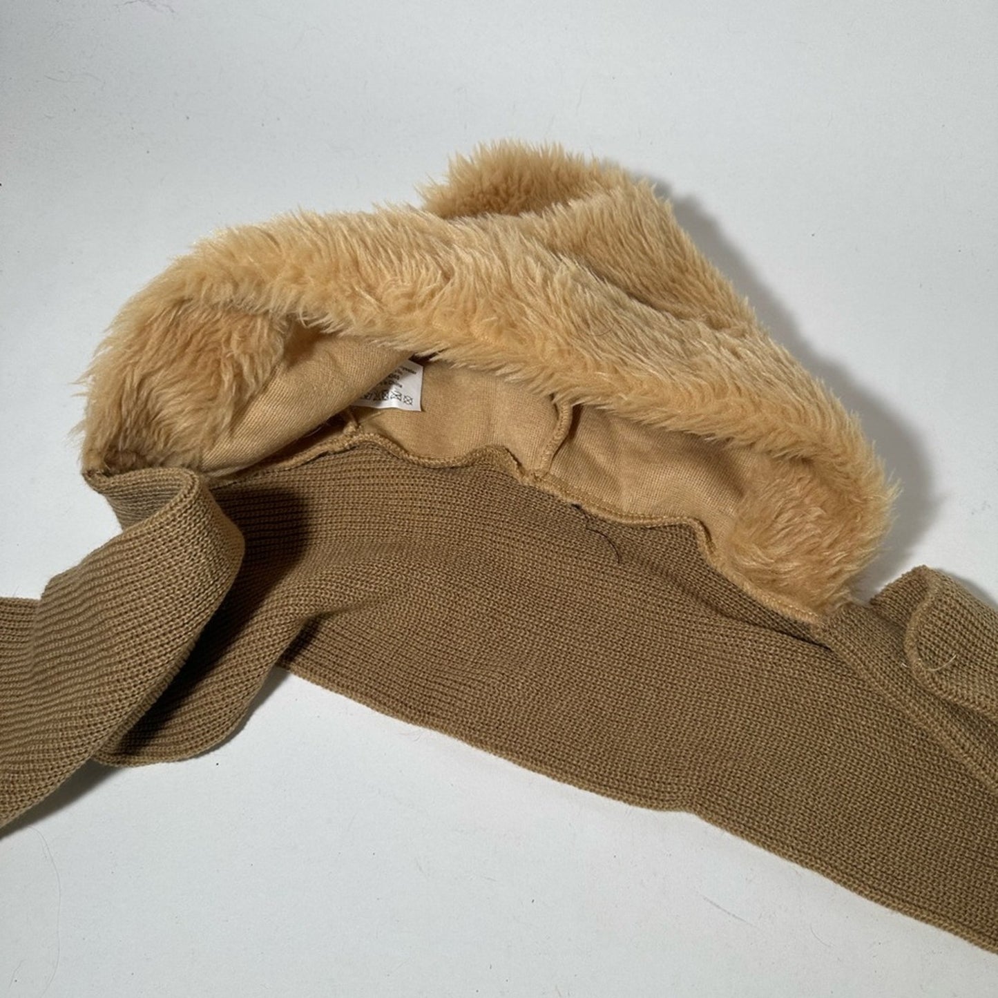 Elegant Tan Scarf with Faux Fur