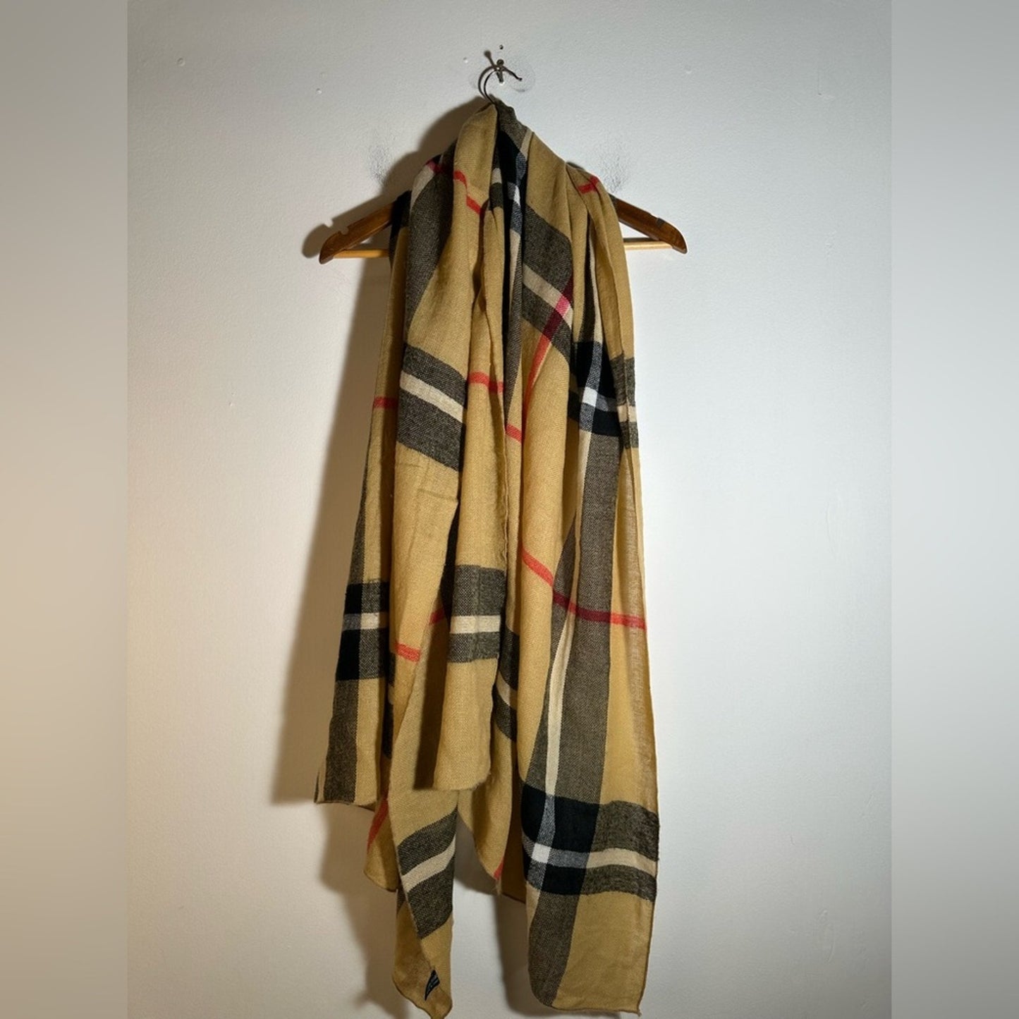 Yellow and Black Plaid Scarf