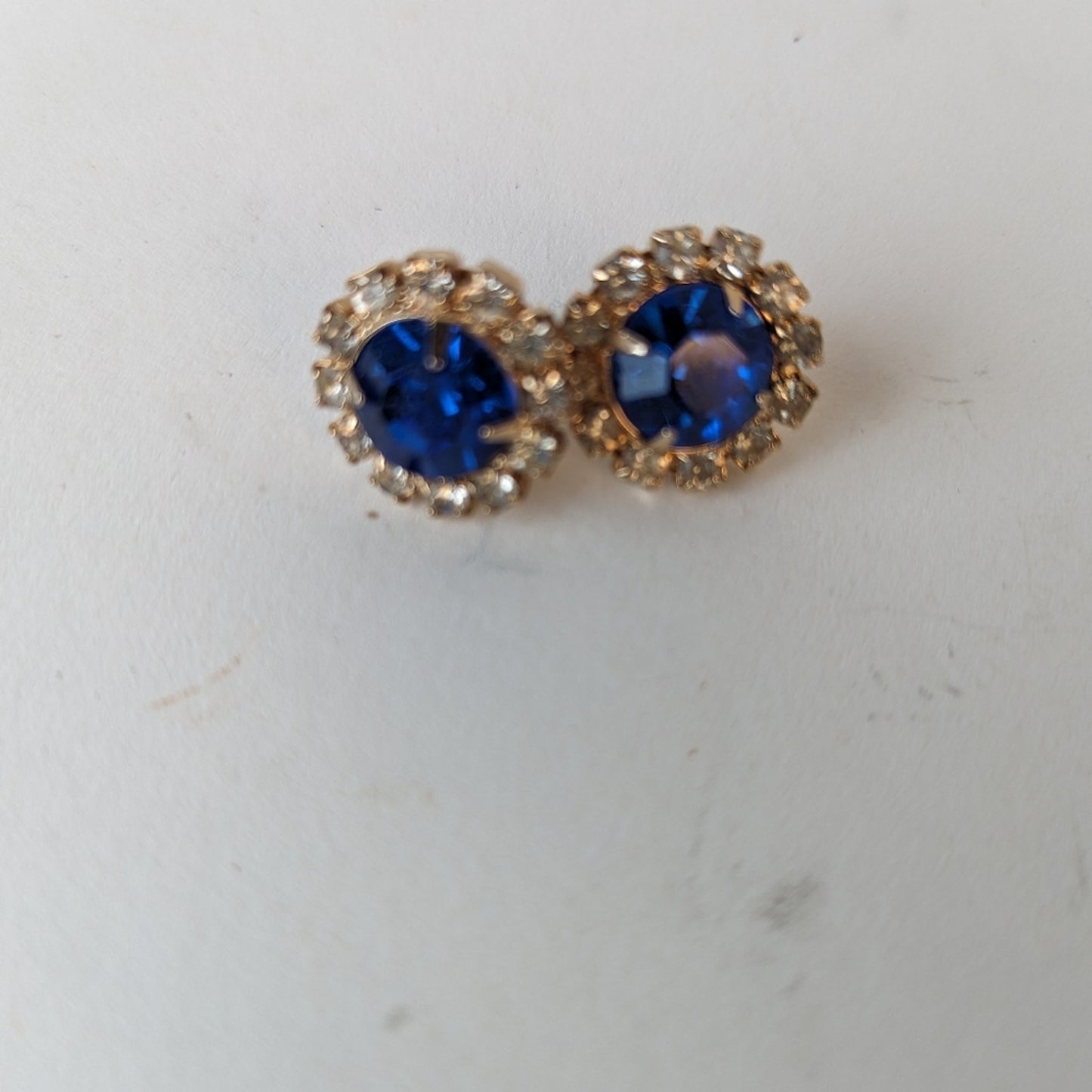 Sapphire Blue Rhinestone Earrings