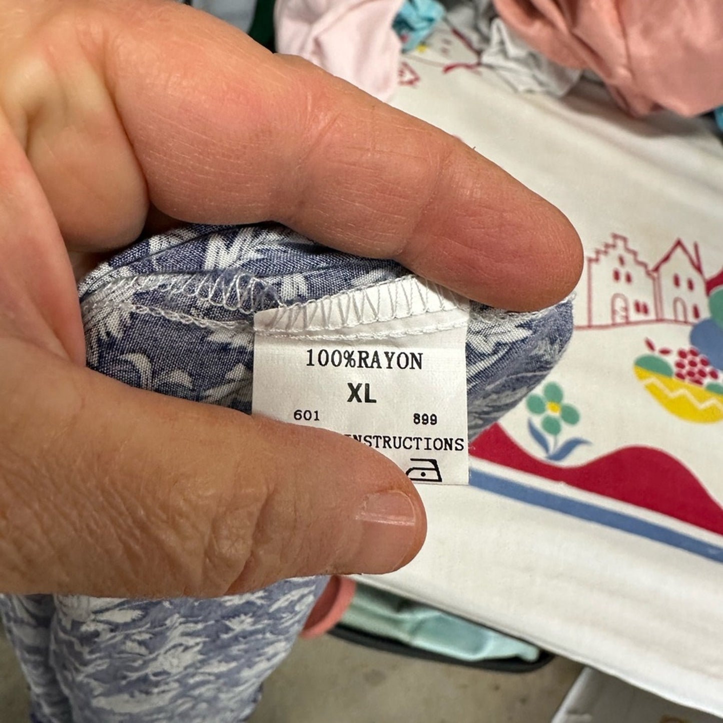 Floral Blue and White Rayon Dress