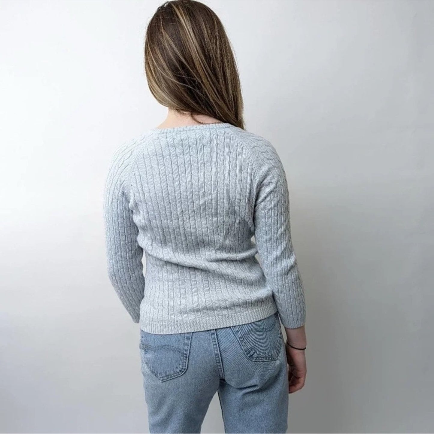 Tommy Hilfiger Baby Blue Cable Knit Sweater