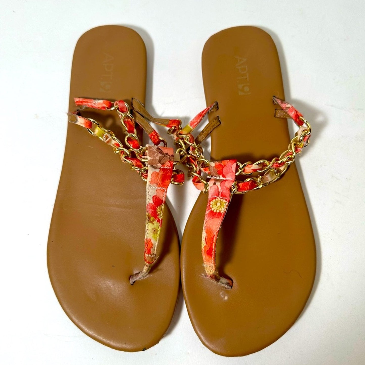 Floral Gold Chain Sandals
