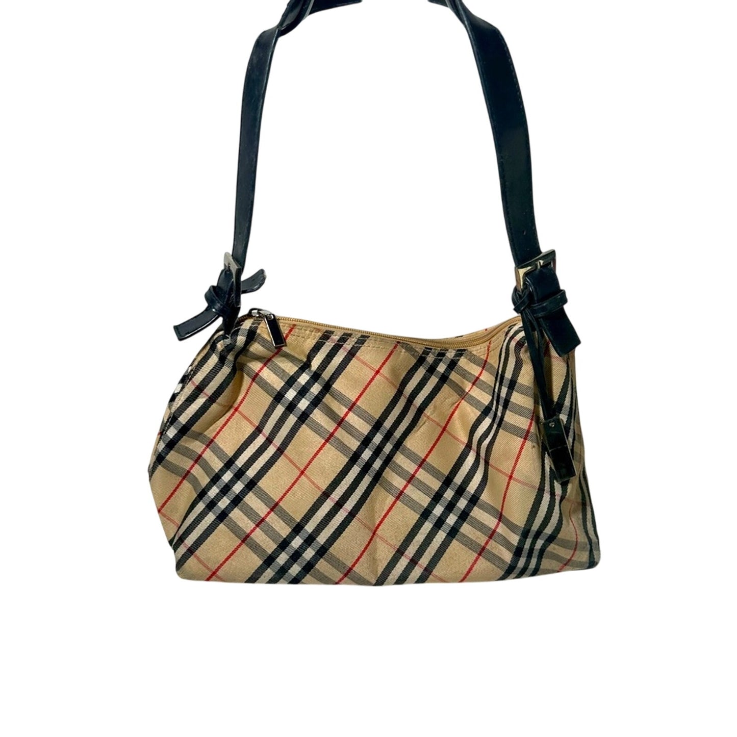Elegant Beige Shoulder Bag with Gold Accents