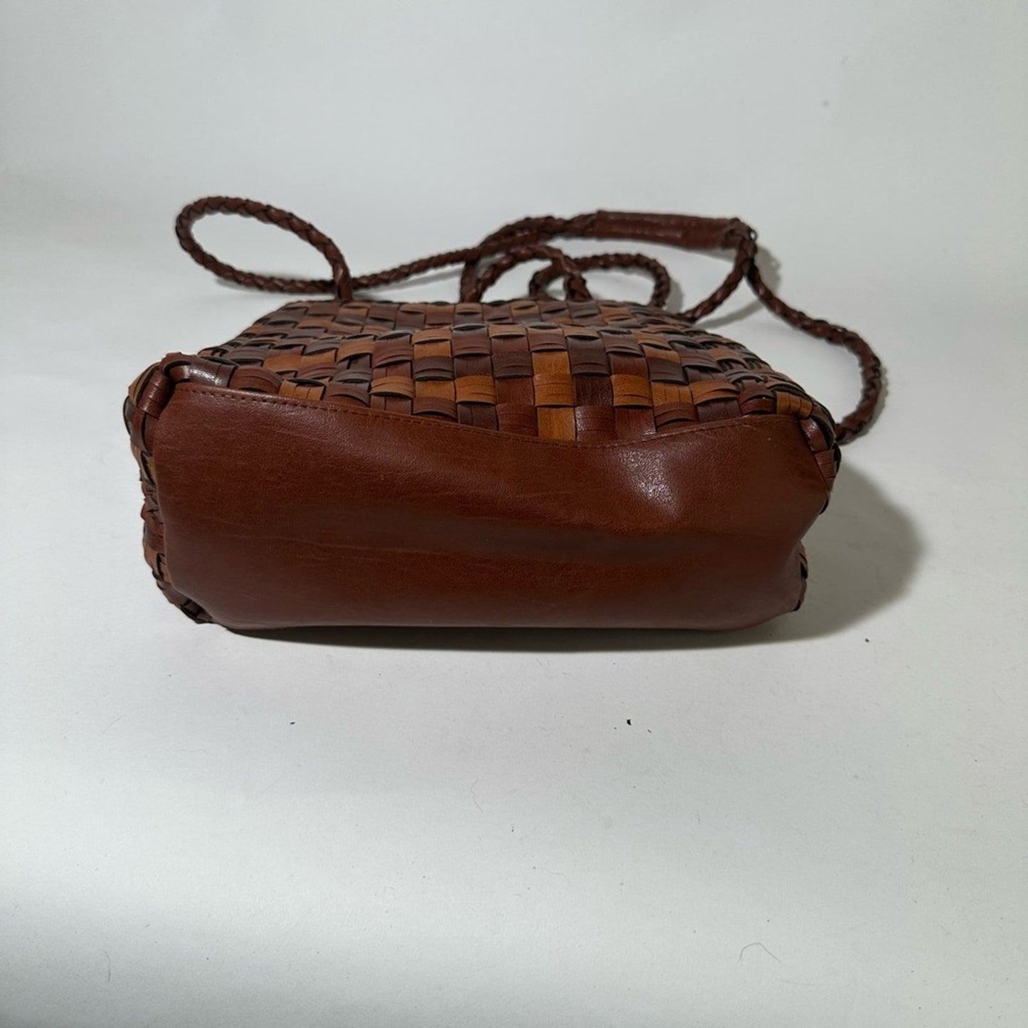 Brown Woven Leather Bag
