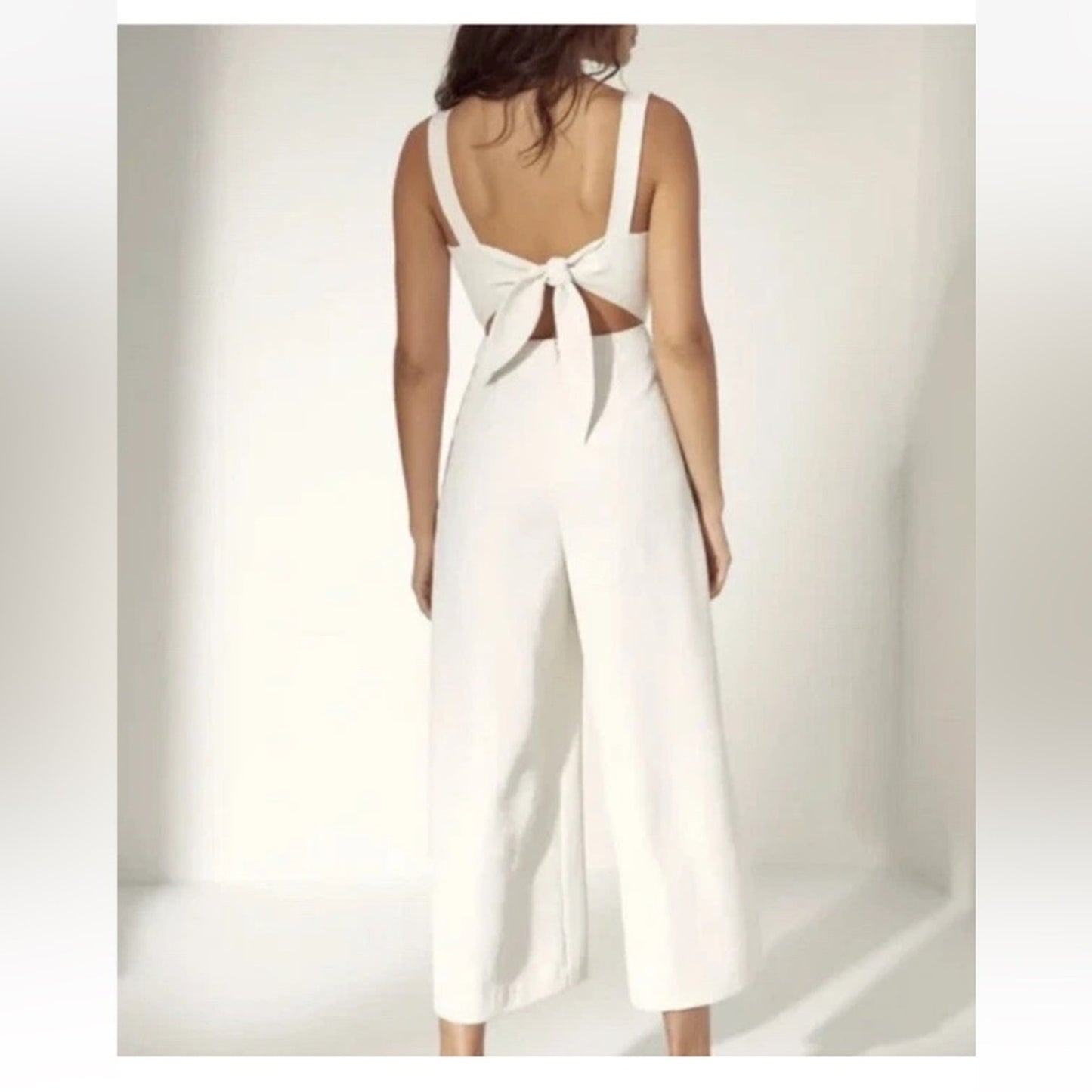 Aritzia Wilfred Cream Wide Leg Jumpsuit