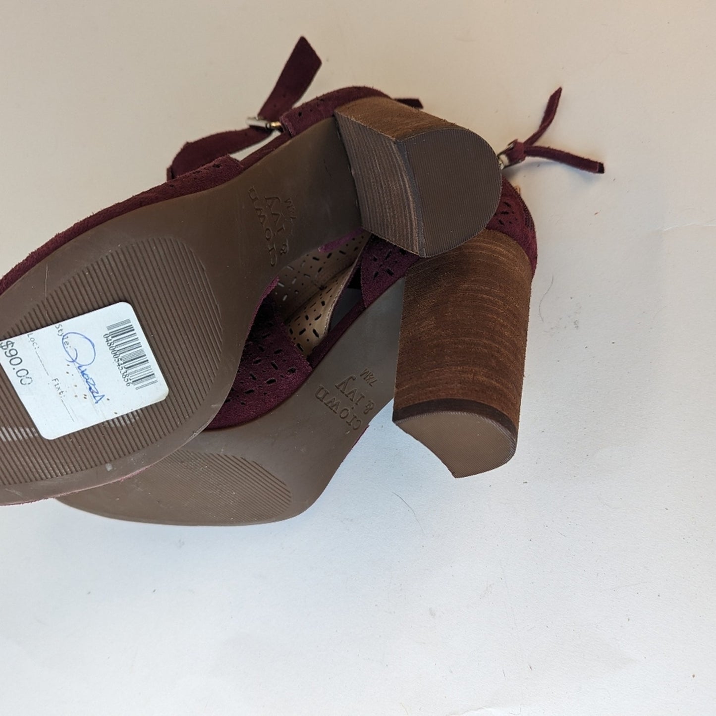 NWT Crown & Ivy Suede Stacked Heels - 7.5