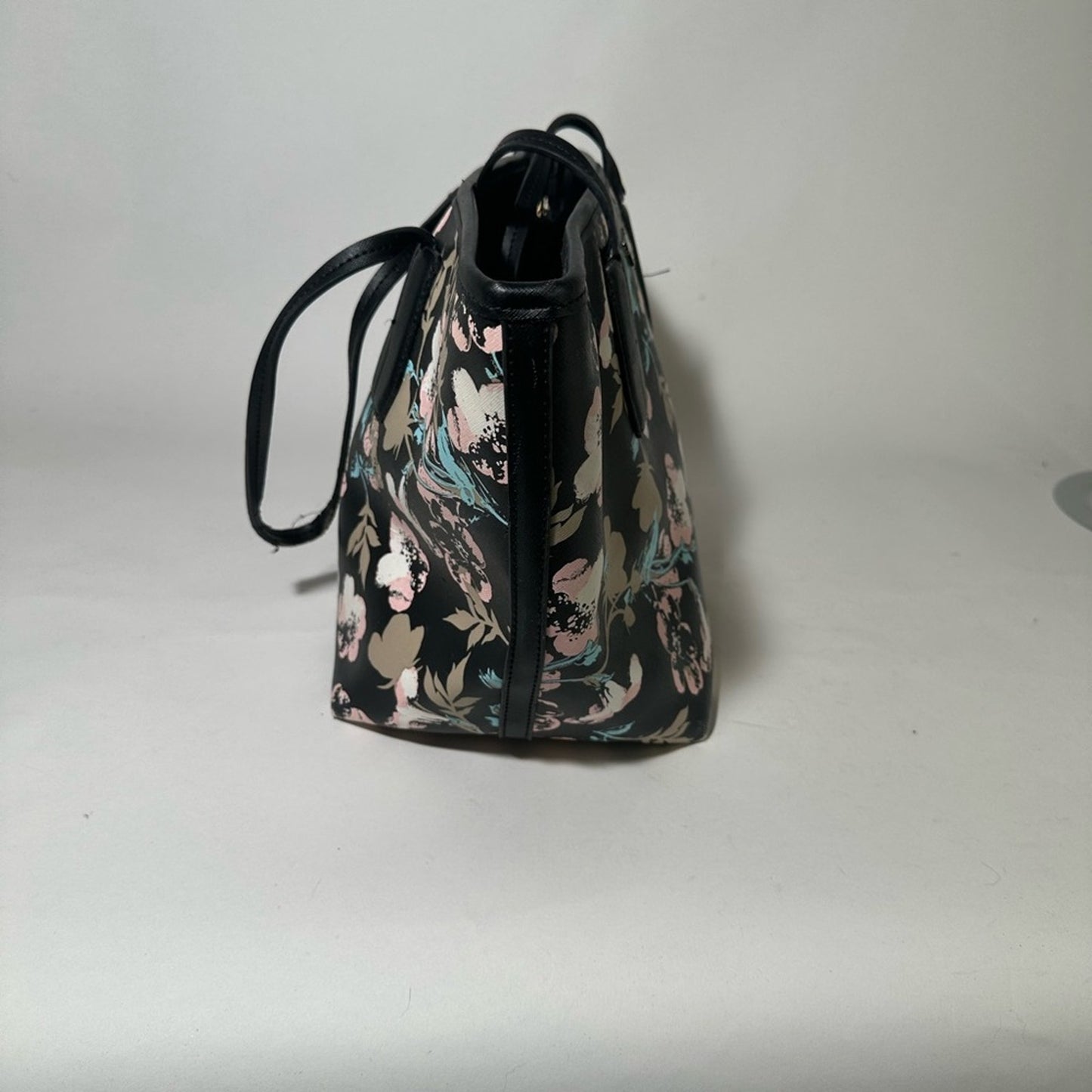 Kenneth Cole Reaction Black and Pink Floral Tote Bag