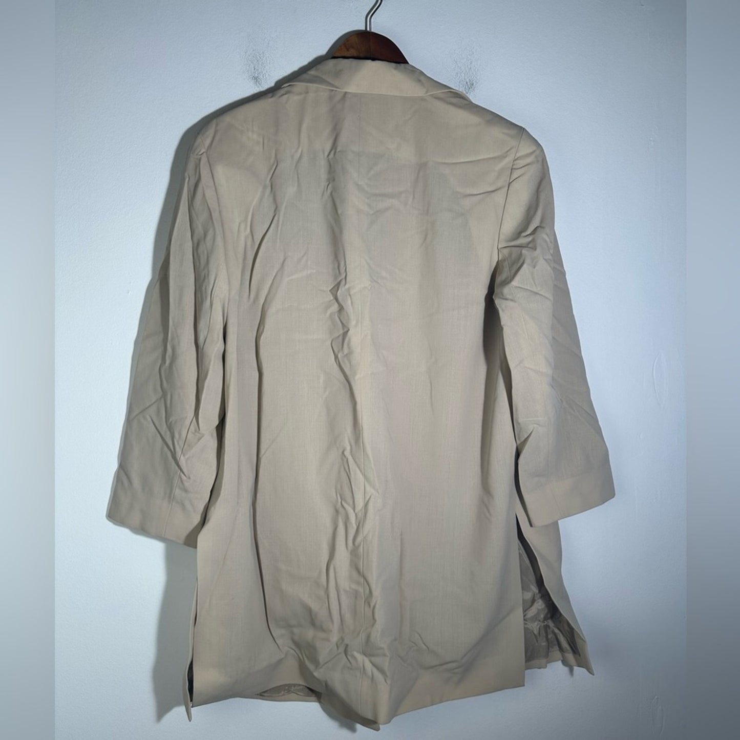 NWT Lafayette New York 148 Chic Beige Open Front Jacket