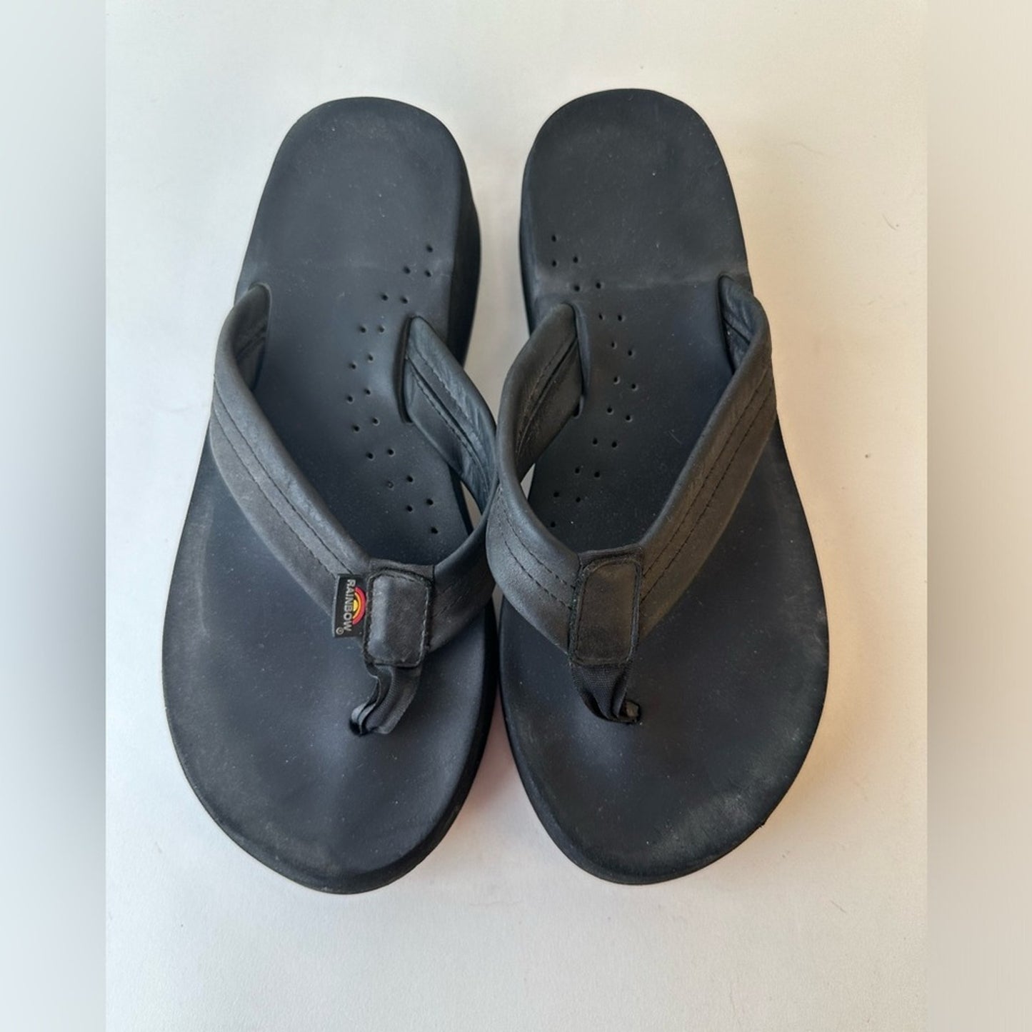 Rainbow Platform Black Flip Flops