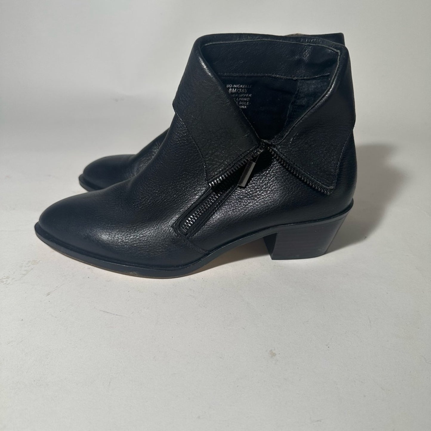 Sole / Society Nickelle Sleek Black Ankle Boots with Elastic Panels