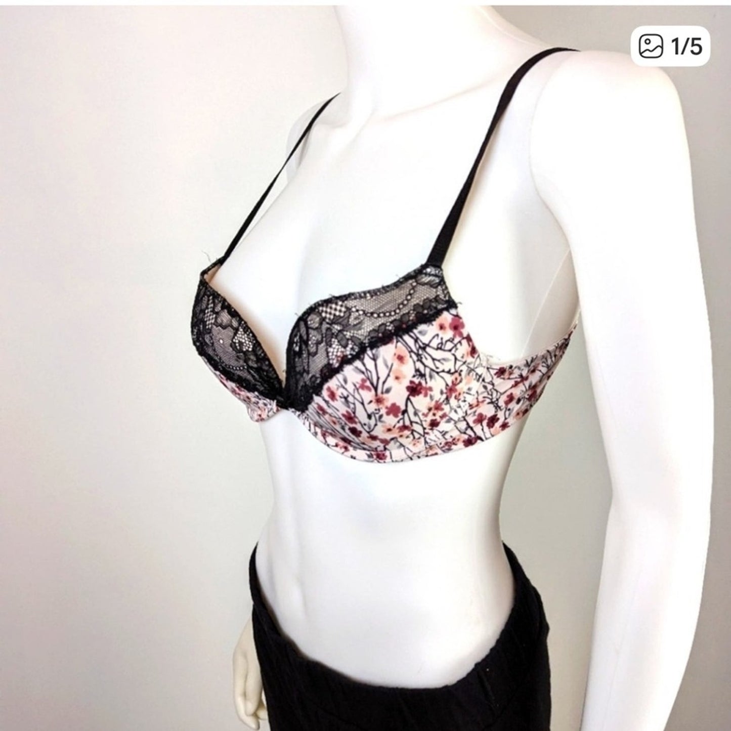 Marilyn Monroe Black and Red Lace Bra