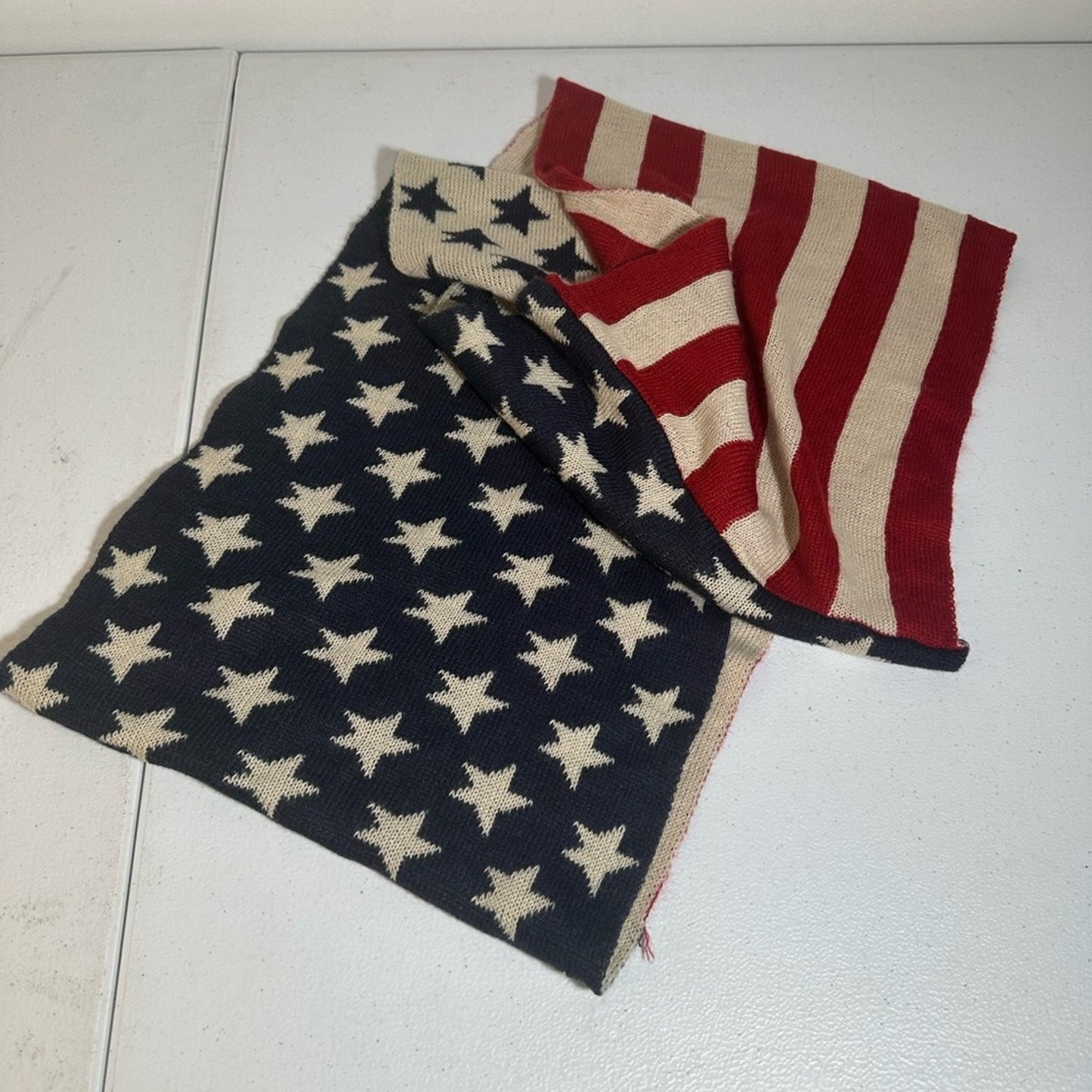 American Flag Pattern Knit Scarf