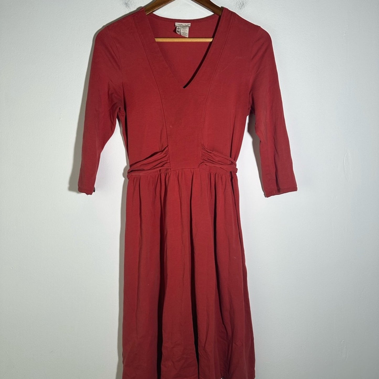Matilda Jane Red Ruched Midi Dress V-Neck