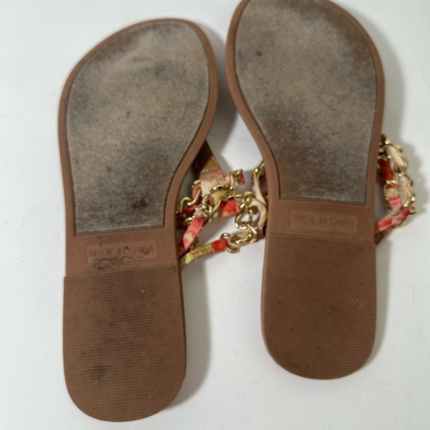 Floral Gold Chain Sandals