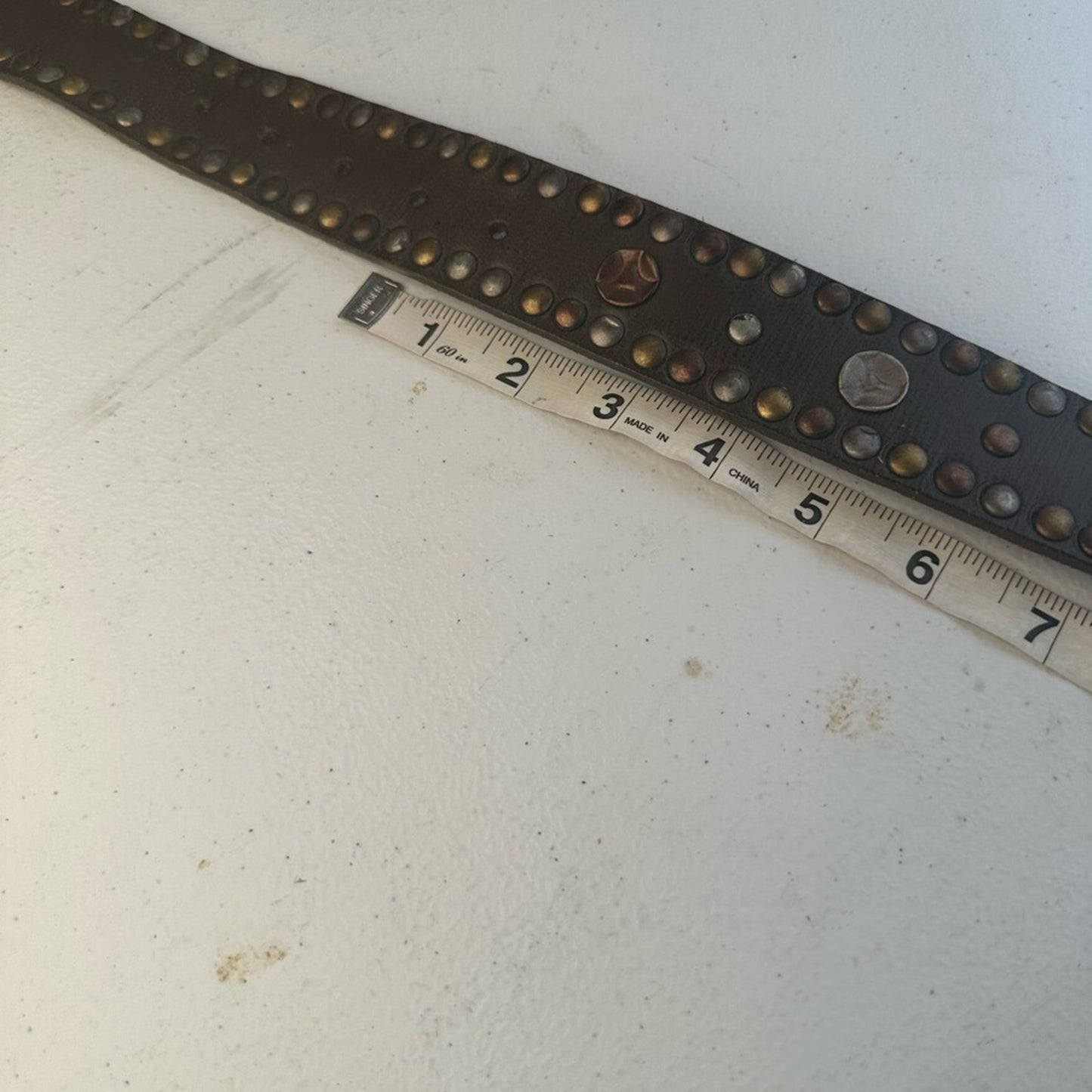 Studded Brown Leather Belt