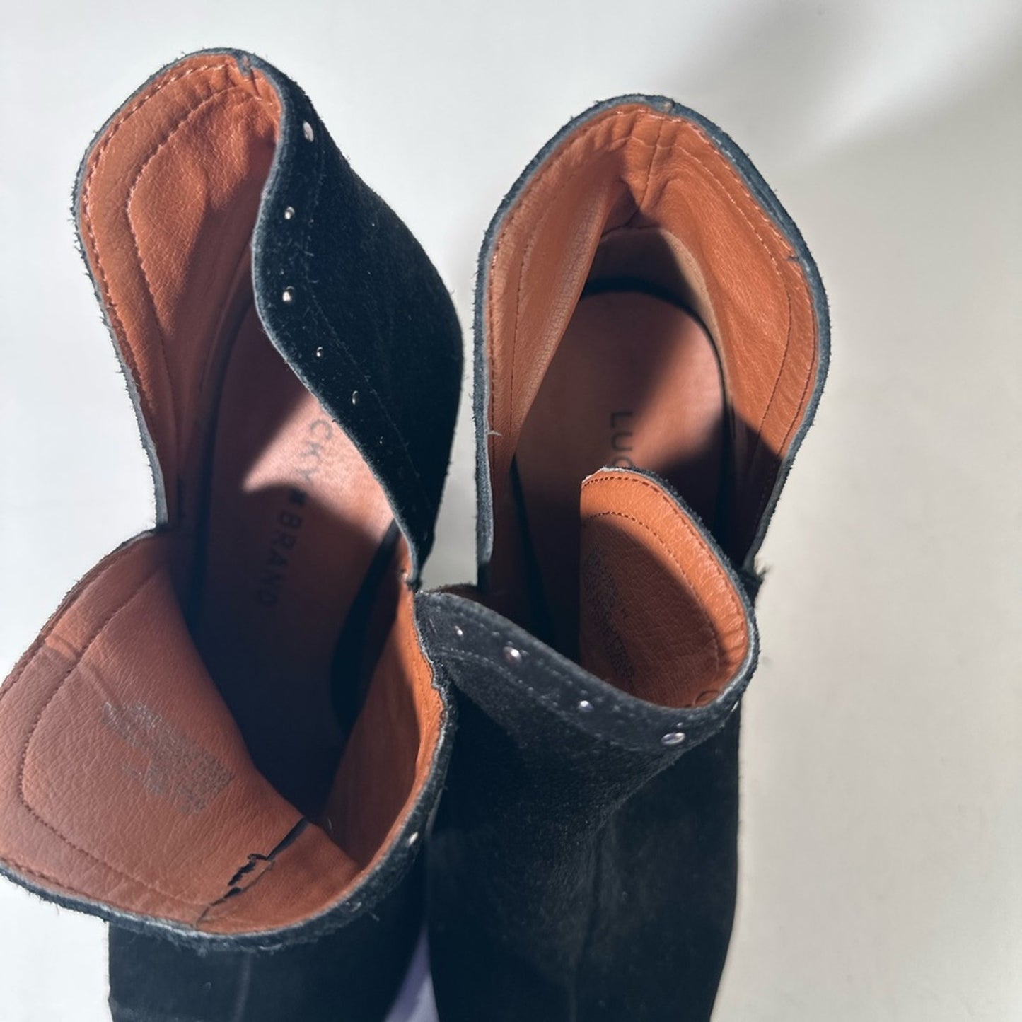 Lucky Brand Black Chunky Heel Ankle Booties
