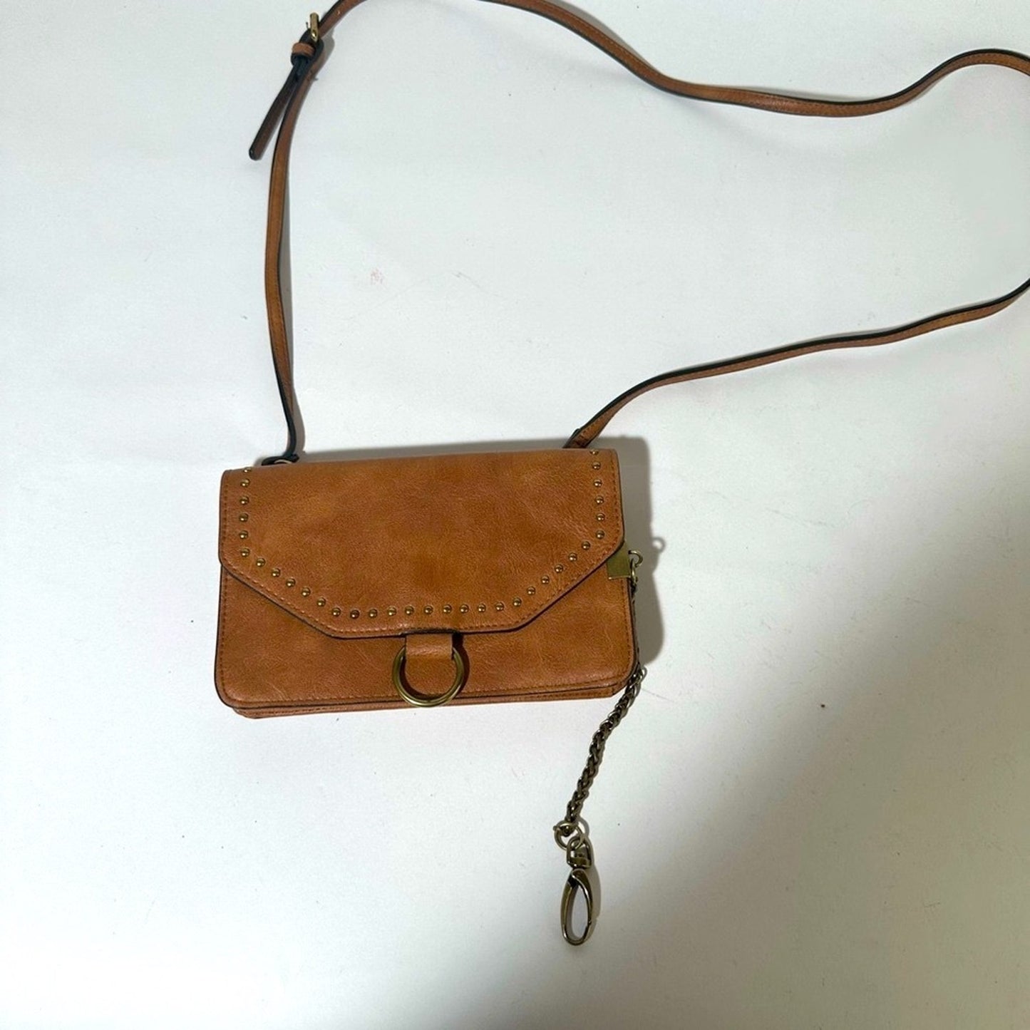 Brown Leather Crossbody Bag with Adjustable Strap