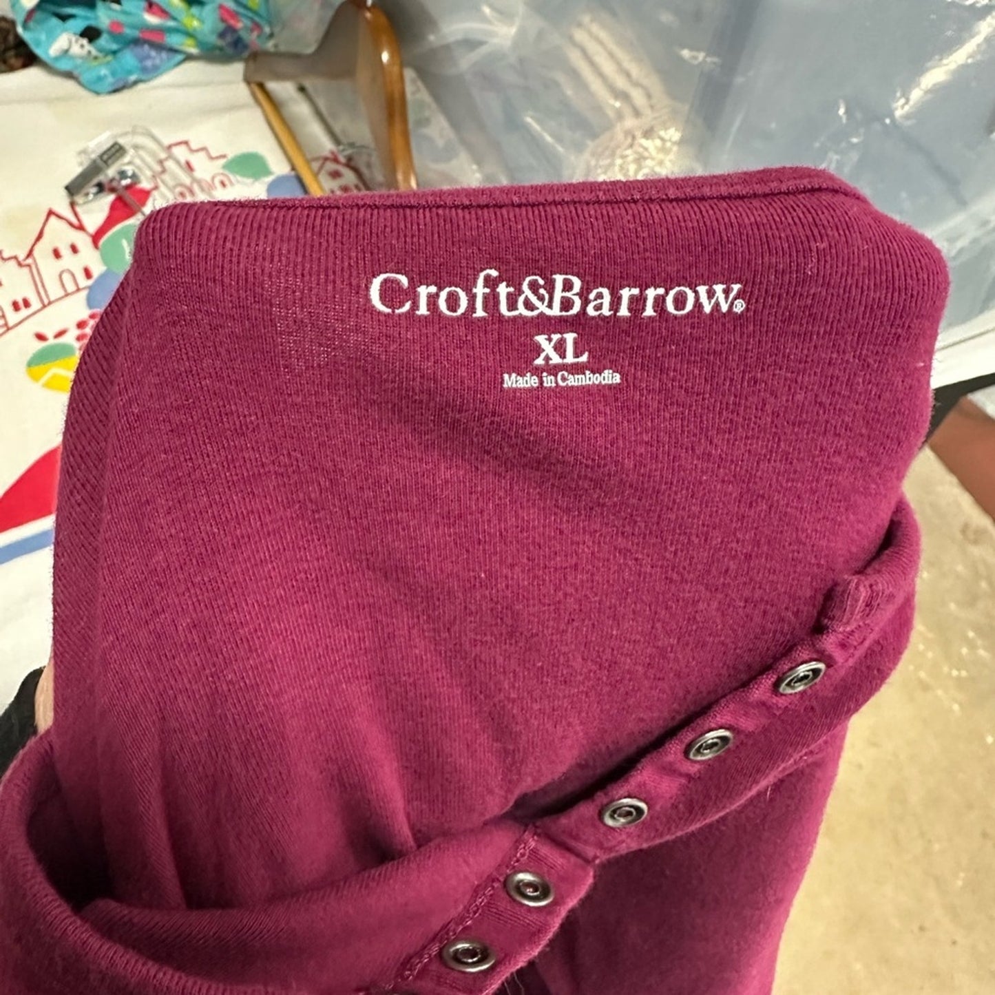 Croft & Barrow Purple Relaxed Long Sleeve Top