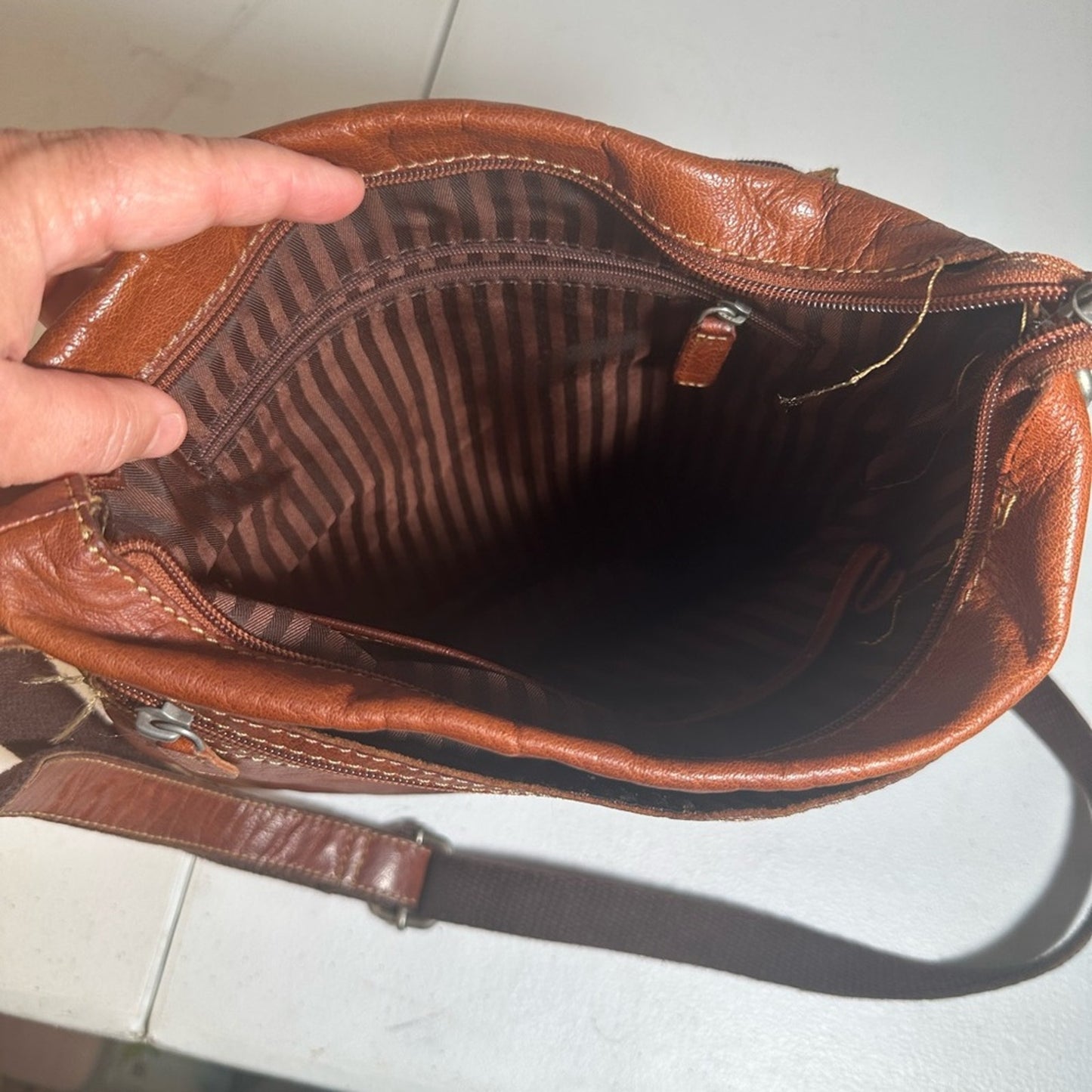 Jack George’s Messenger Brown Leather Shoulder Bag