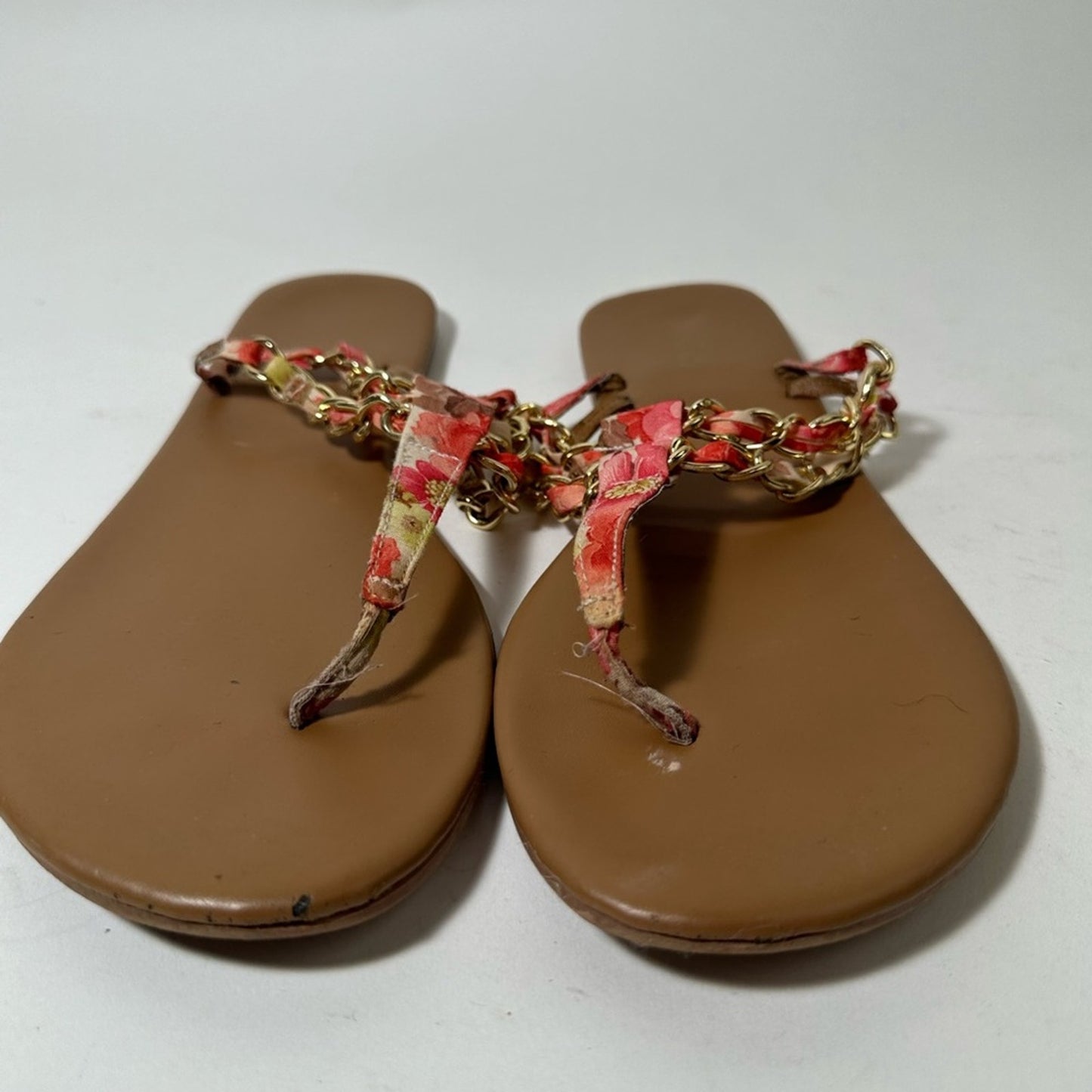 Floral Gold Chain Sandals