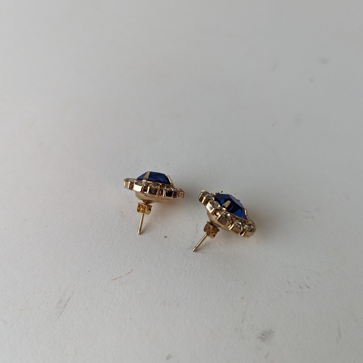 Sapphire Blue Rhinestone Earrings