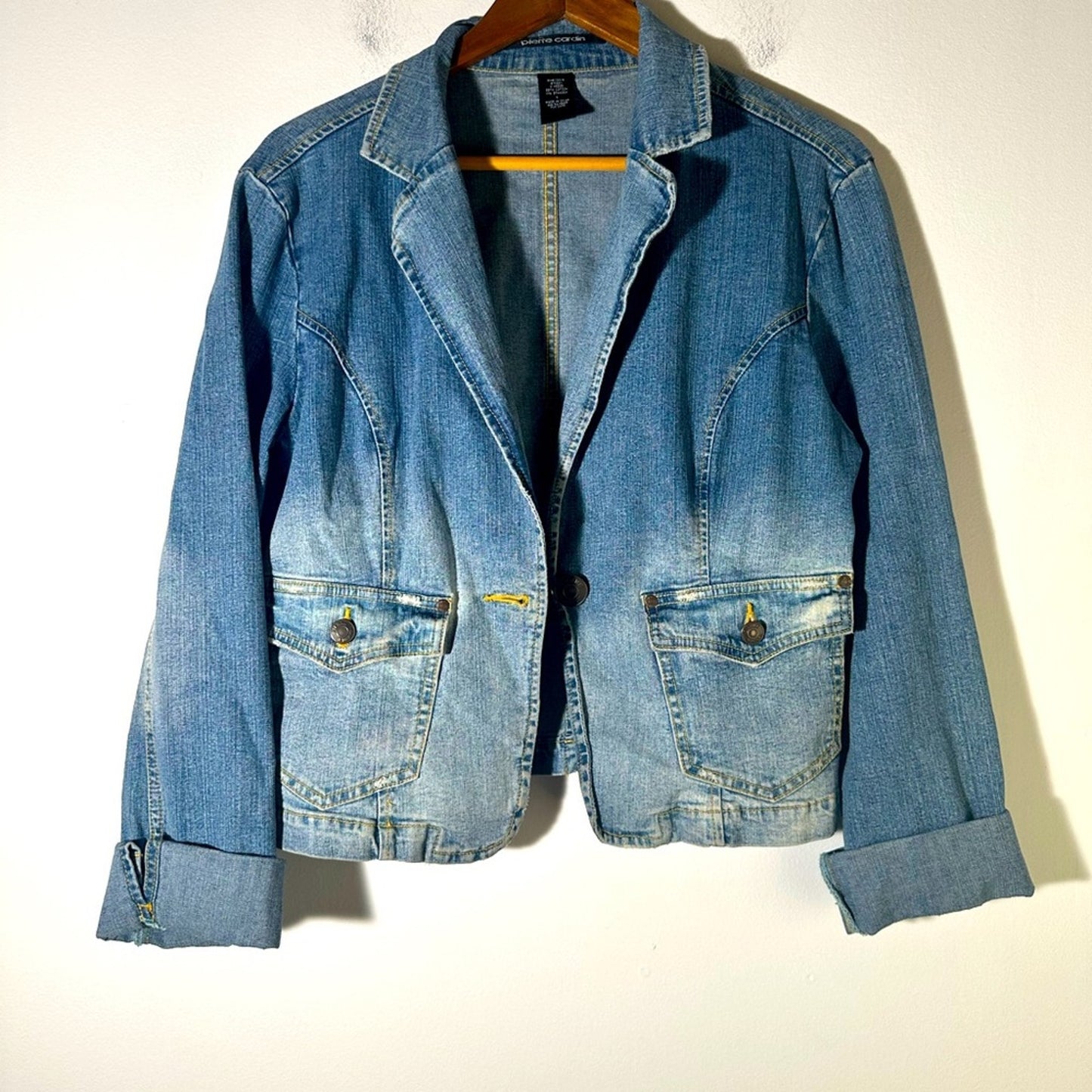 Vintage Pierre Cardin Blue Jean Jacket Classic Design