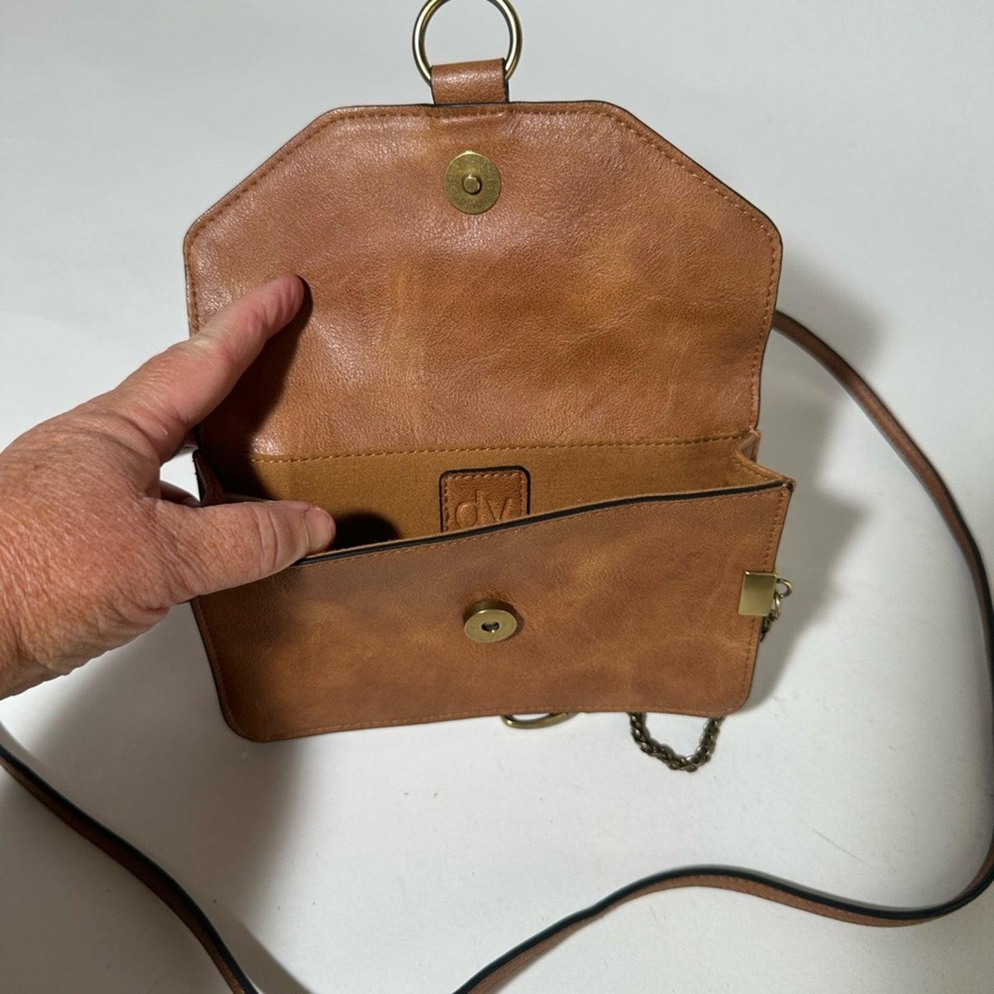 Brown Leather Crossbody Bag with Adjustable Strap