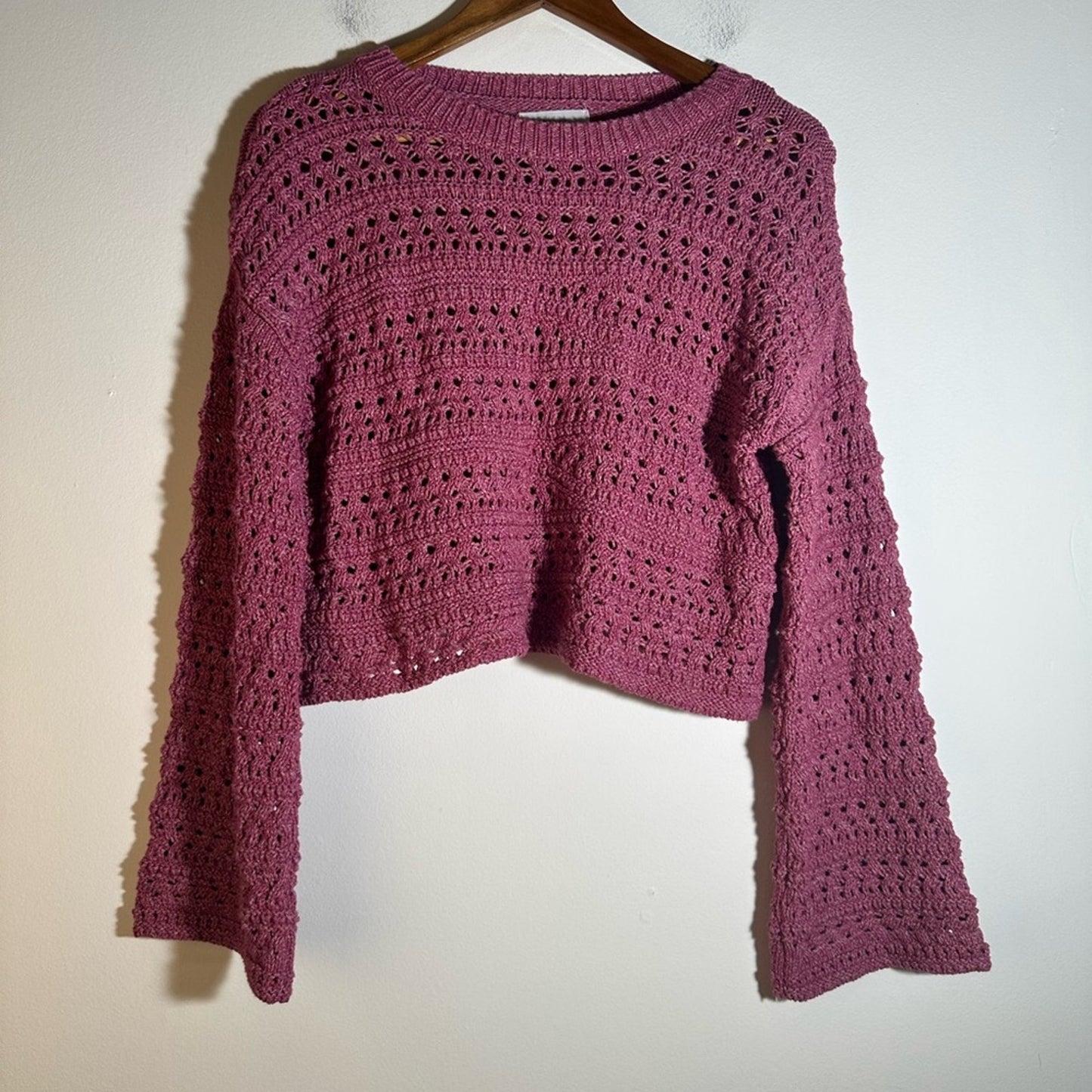 Zara Mauve Crocheted Sweater