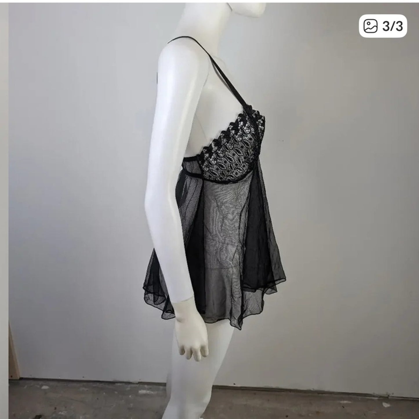 Elegant Black Lace Babydoll