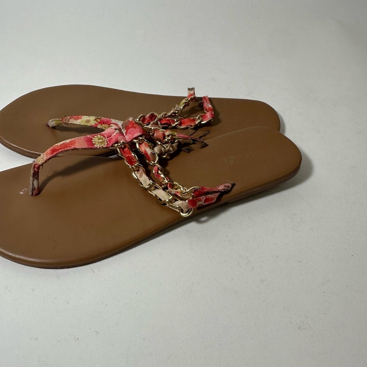 Floral Gold Chain Sandals