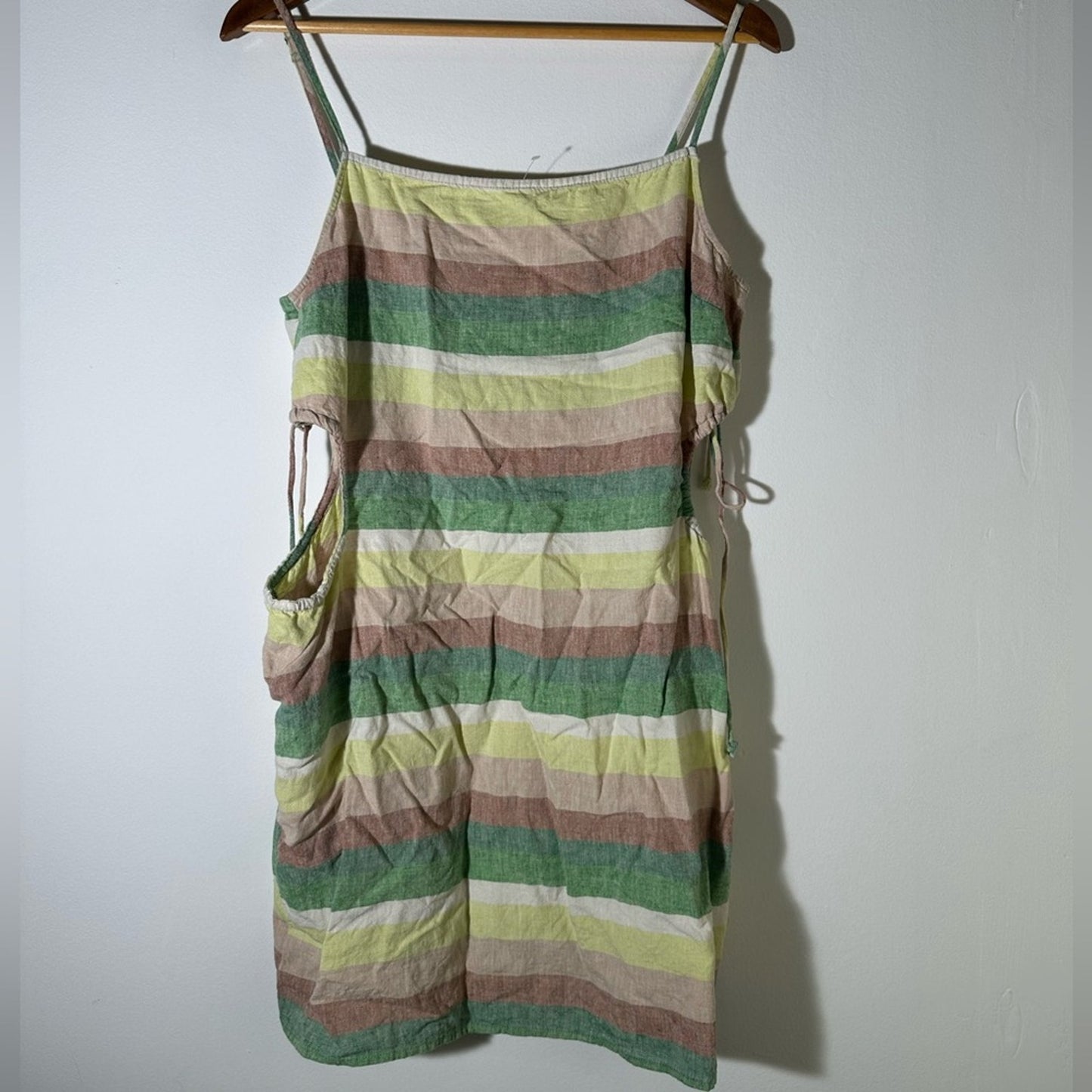 Aerie Green and Pink Dress with Modern Cutout