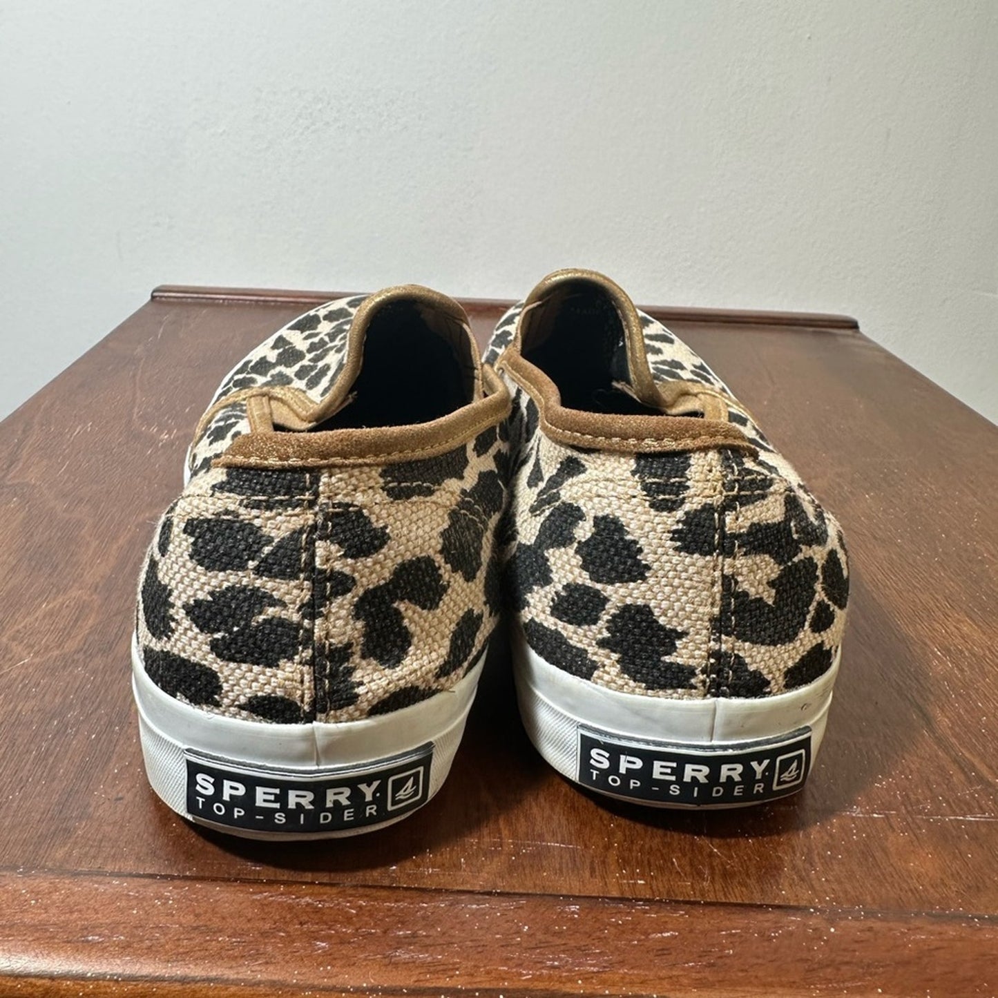 Sperry Leopard Print Slip-On Shoes