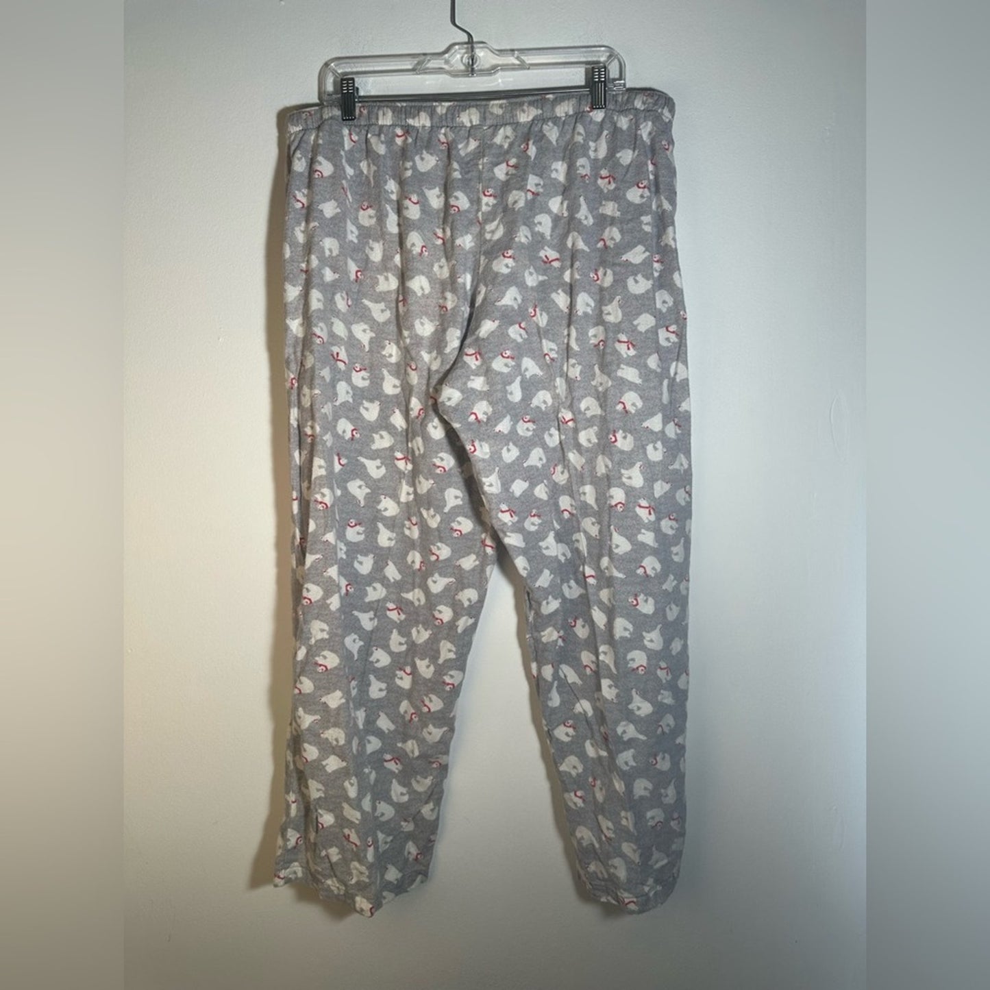 Gray Pajama Pants with Red Drawstring