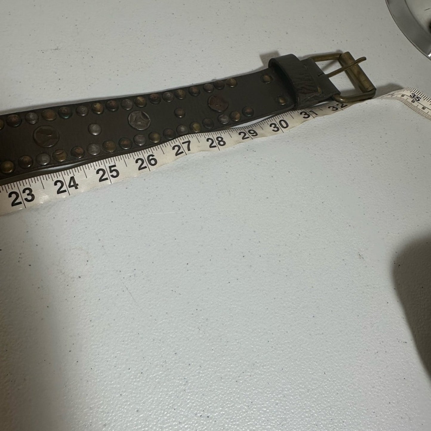 Studded Brown Leather Belt
