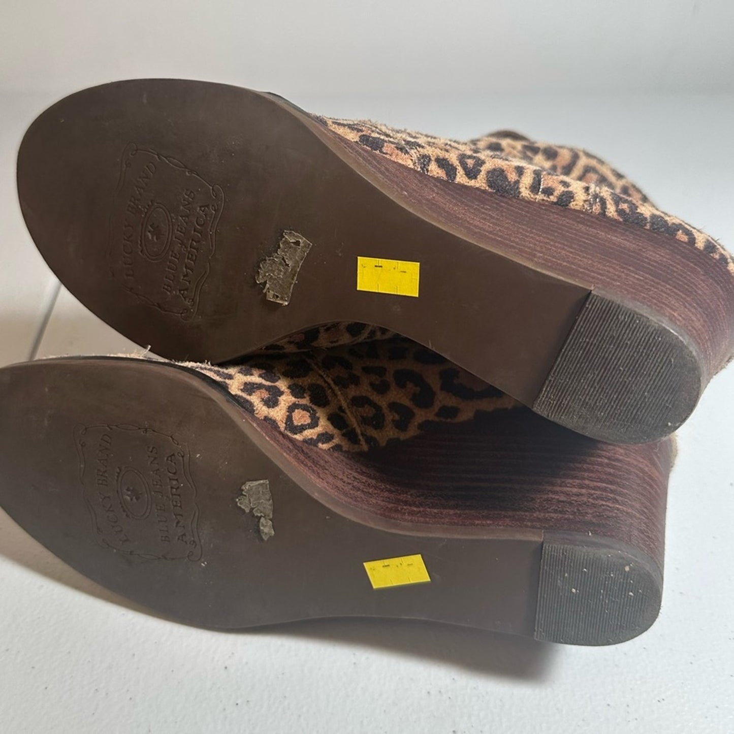 Lucky Brand Leopard Print Wedge Ankle Boots