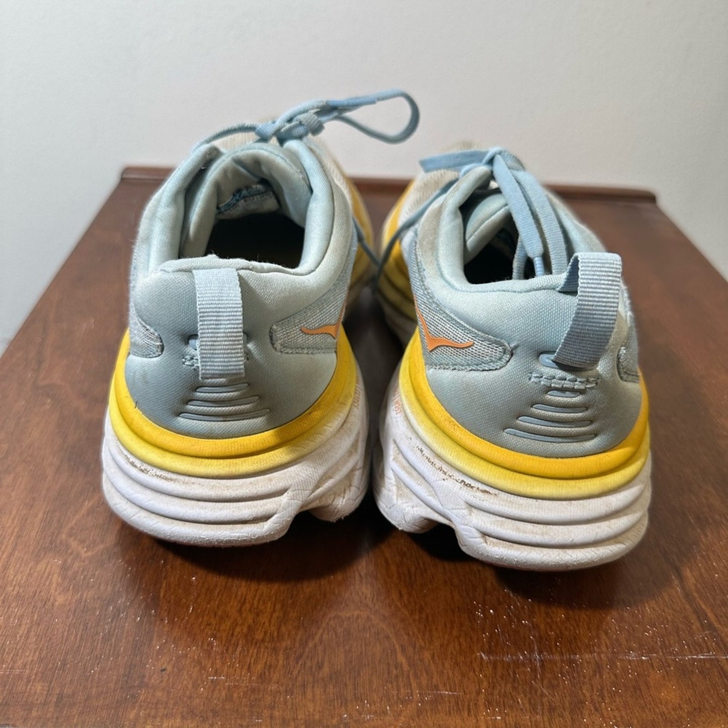 Hoka One One Shoes in Light Blue and Yellow
