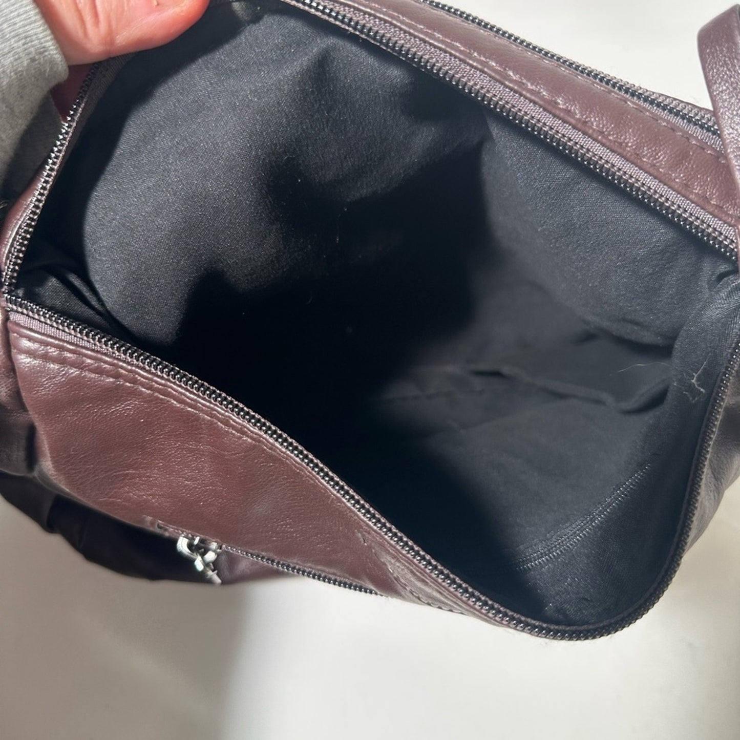 Chic Brown Leather Shoulder Bag with Textured Finish