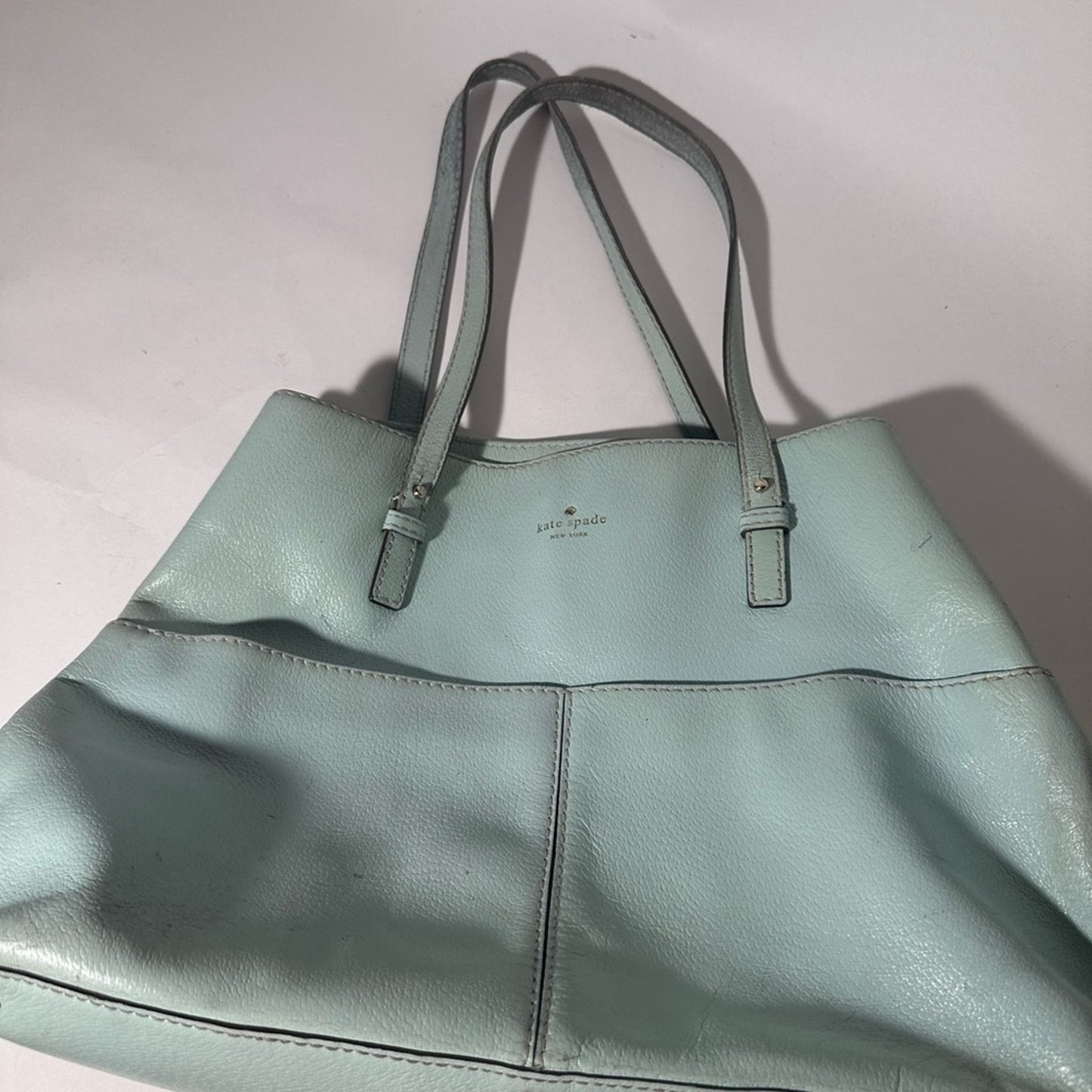 Kate Spade Green Leather Tote with Structured Design